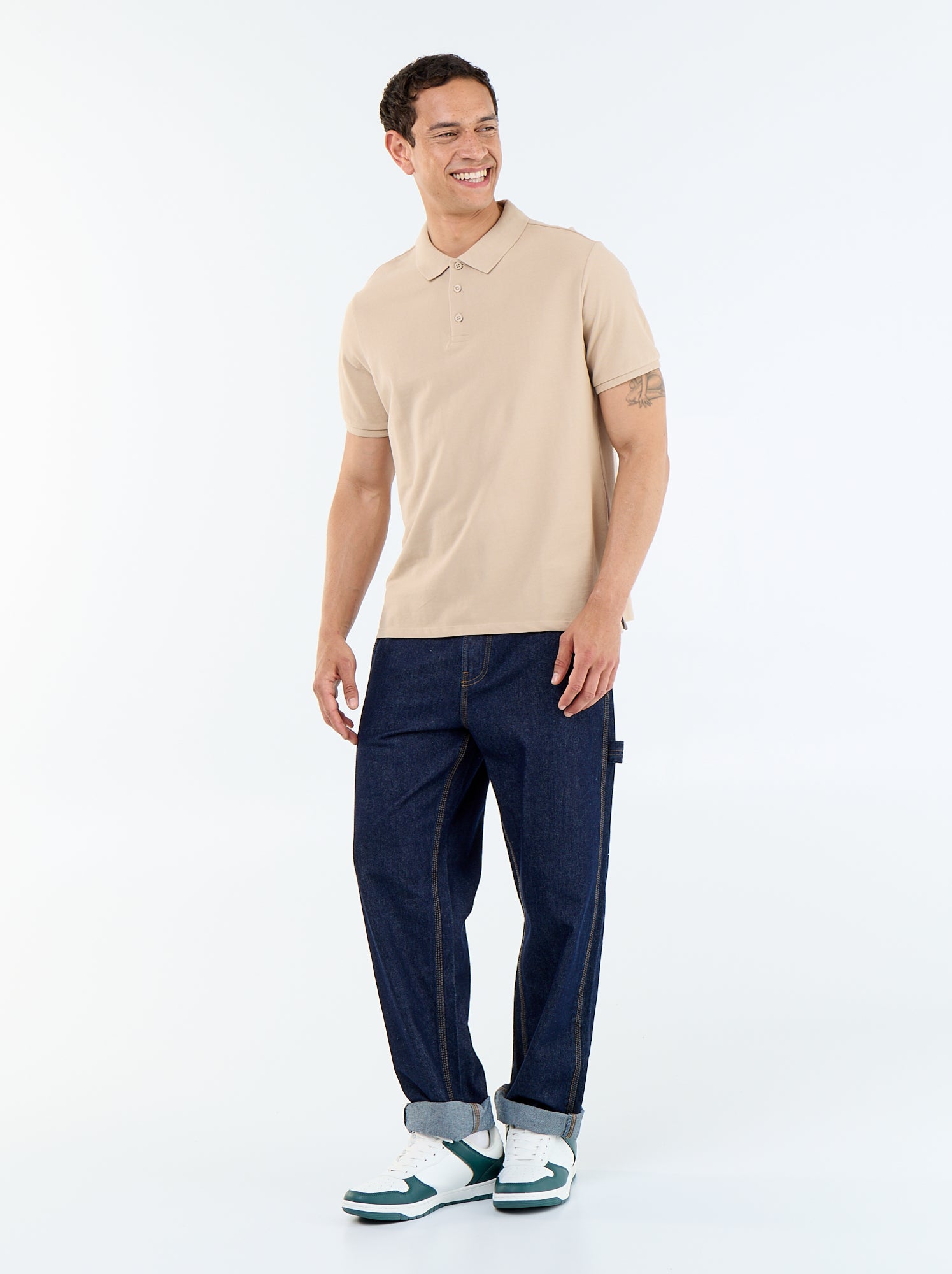 Polo en piqué de coton - Beige