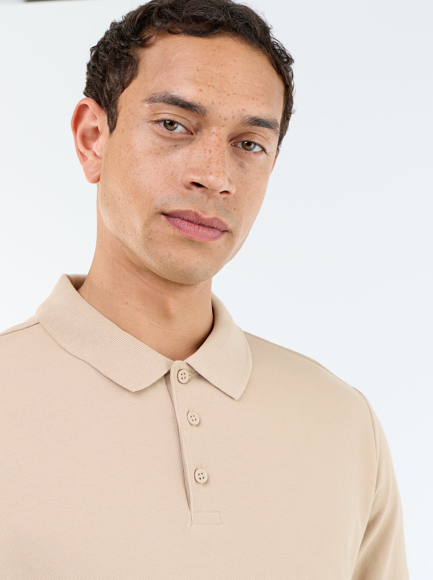 Polo en piqué de coton - Beige