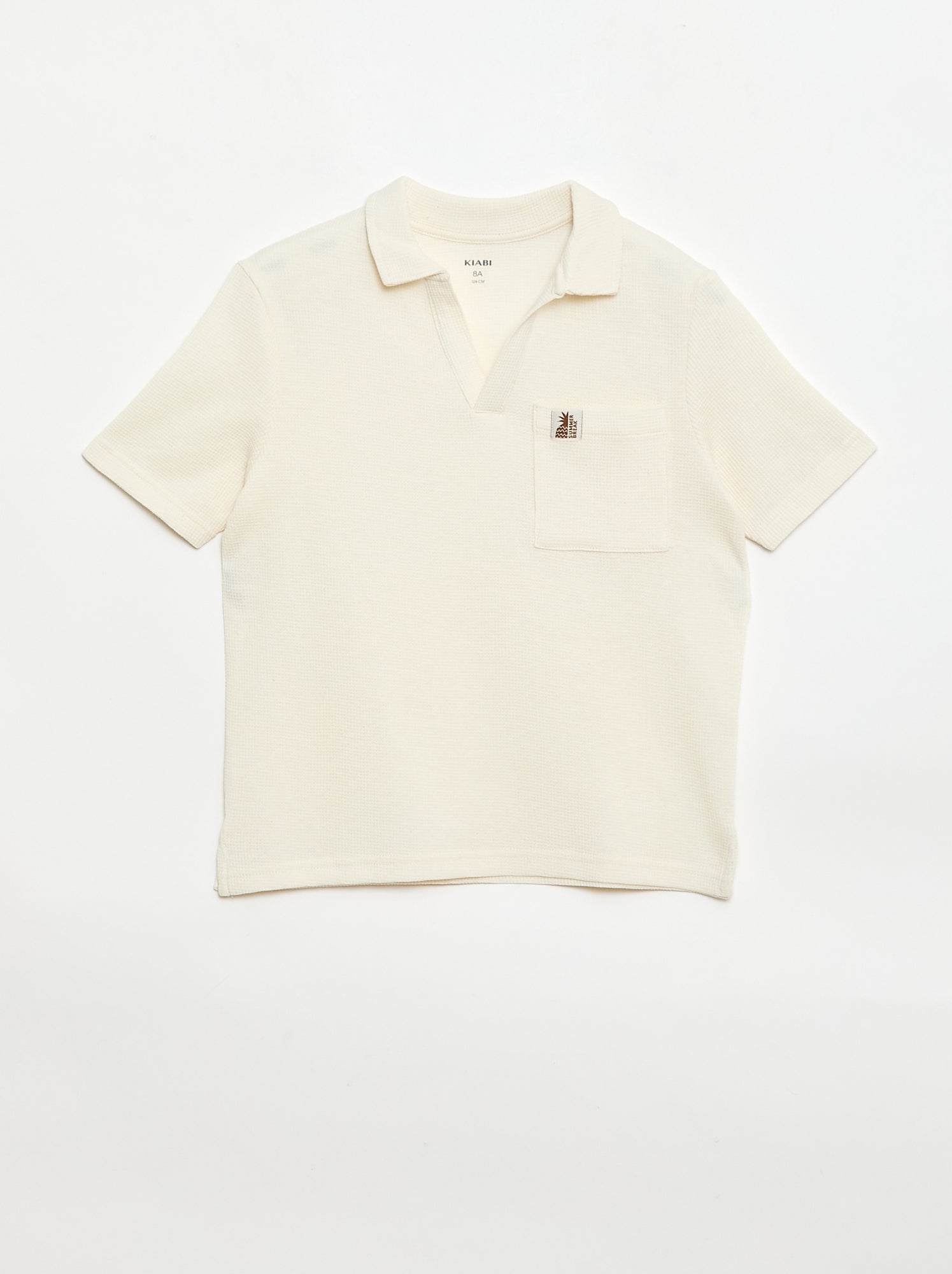 Polo en matière en nid d'abeilles - Blanc (FPH90_2)