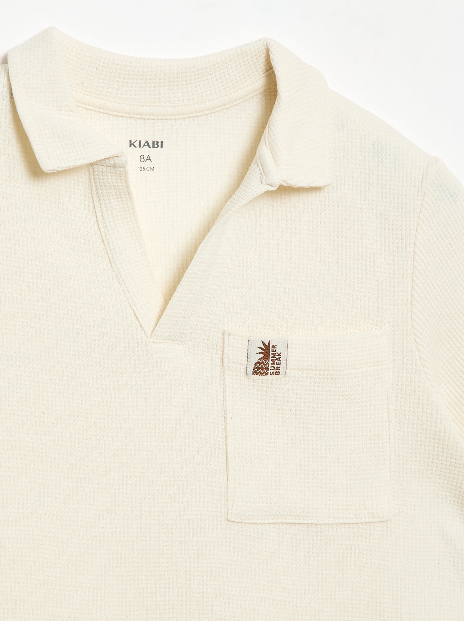 Polo en matière en nid d'abeilles - Blanc (FPH90_2)