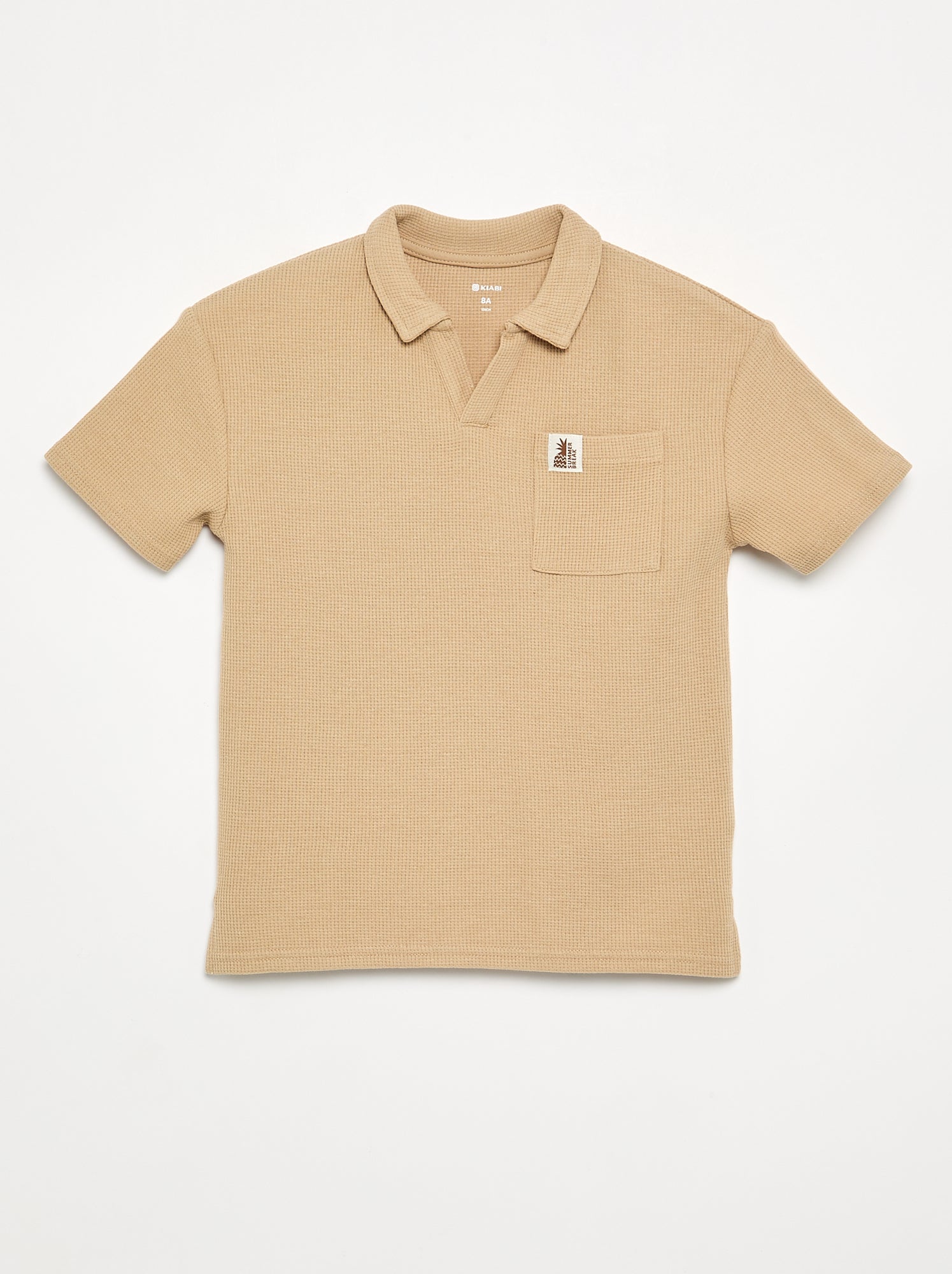 Polo en matière en nid d'abeilles - Blanc (FPH90_6)