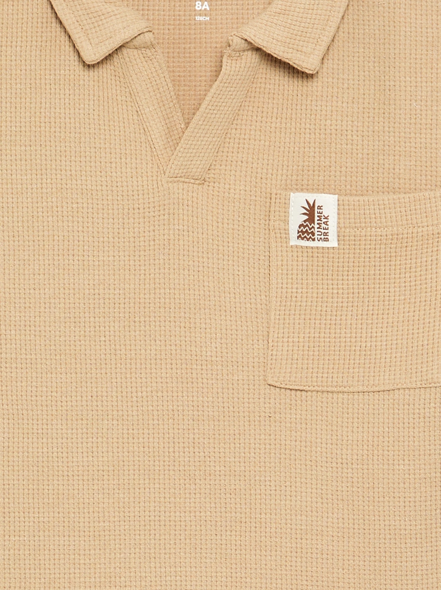Polo en matière en nid d'abeilles - Blanc (FPH90_6)