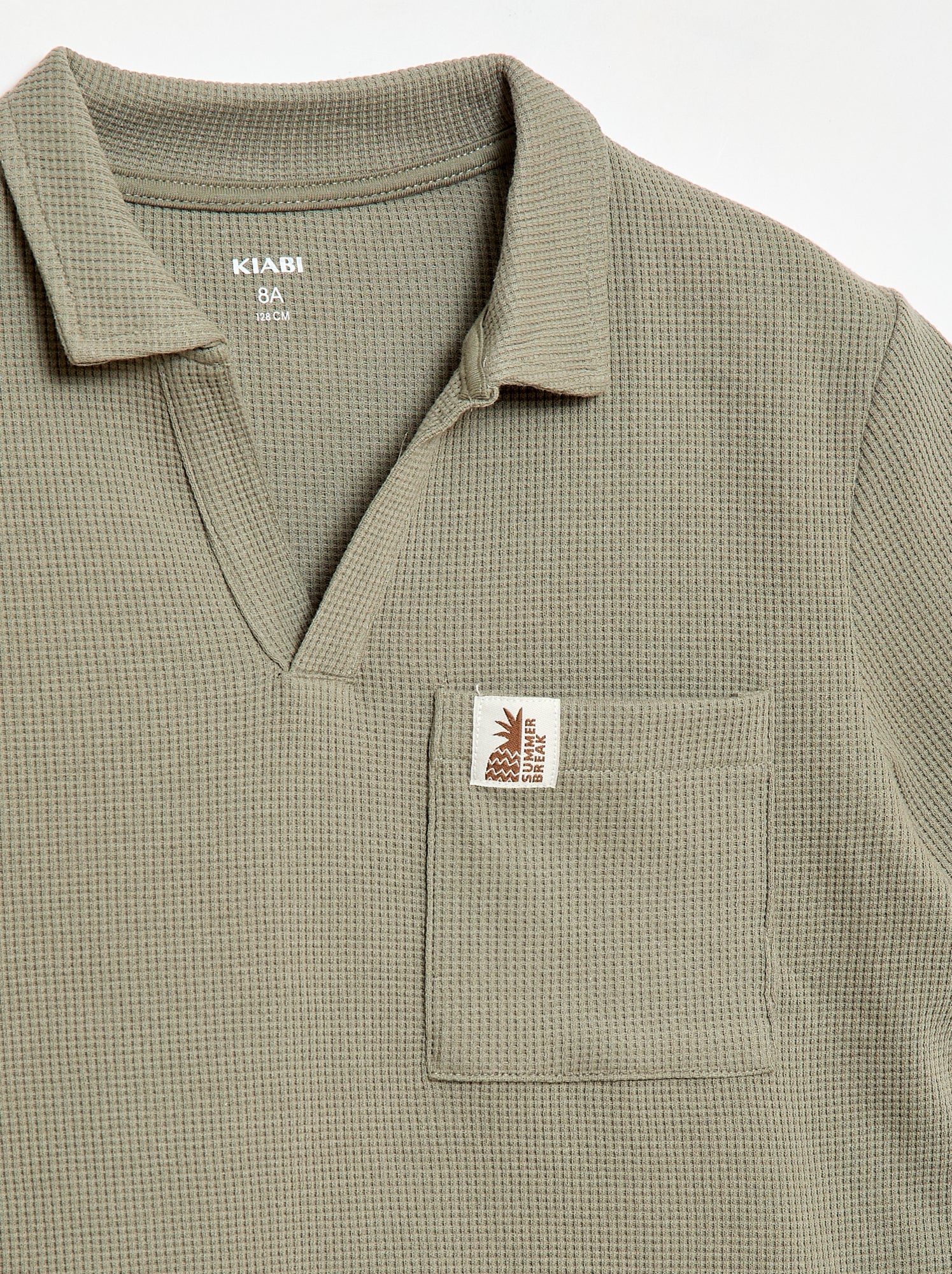 Polo en matière en nid d'abeilles - Vert
