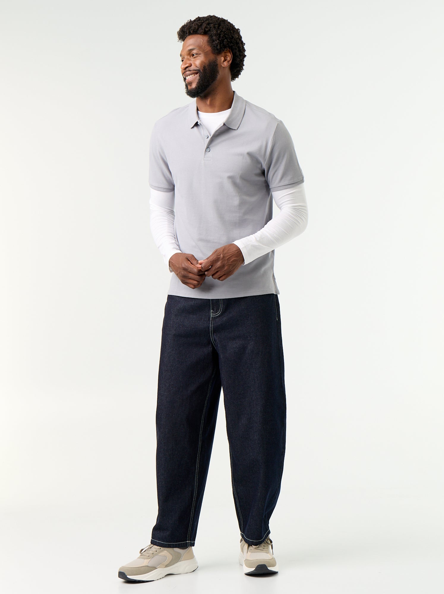 Polo en piqué de coton - Bleu (BQG86_26)