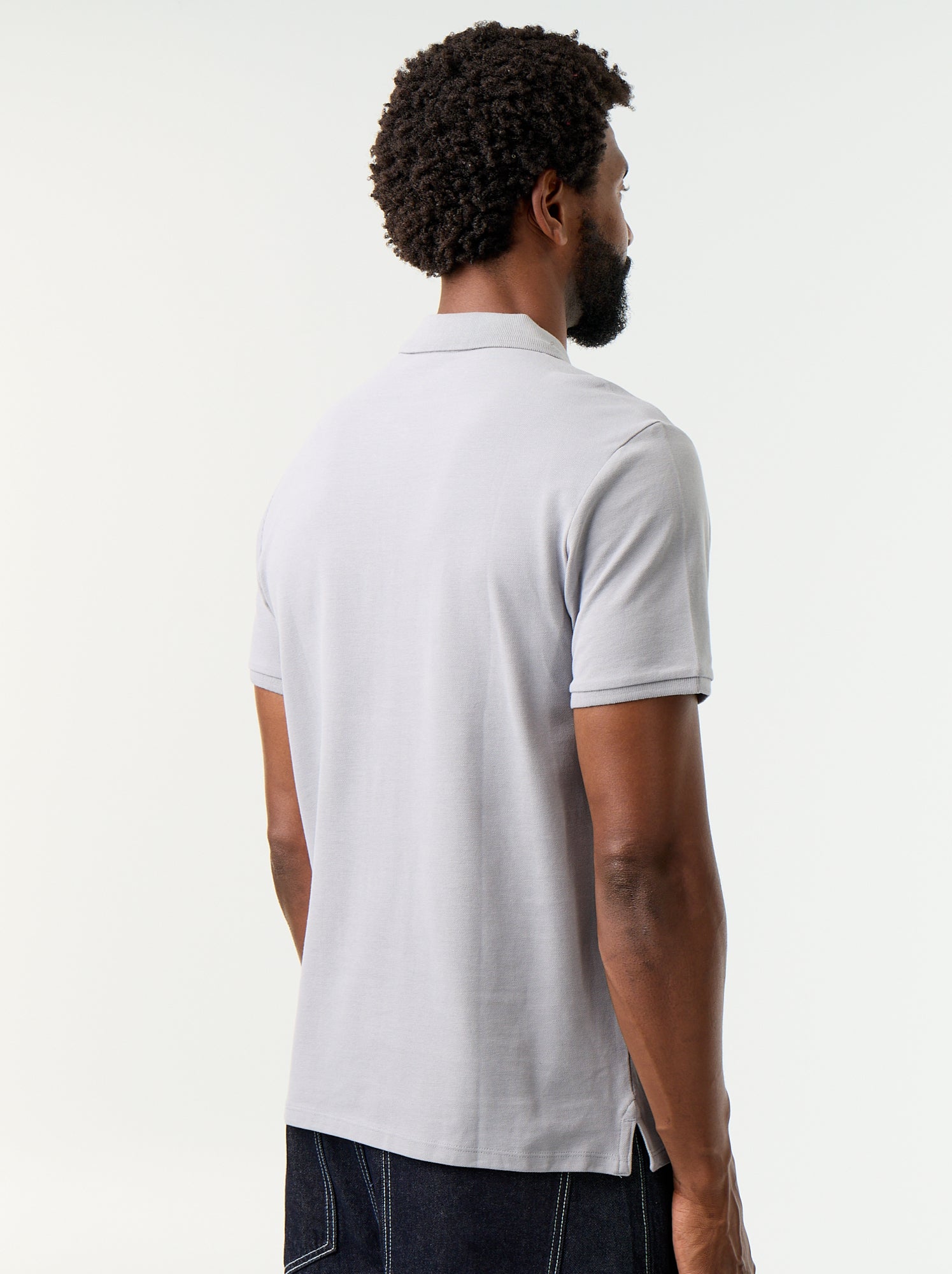 Polo en piqué de coton - Bleu (BQG86_26)