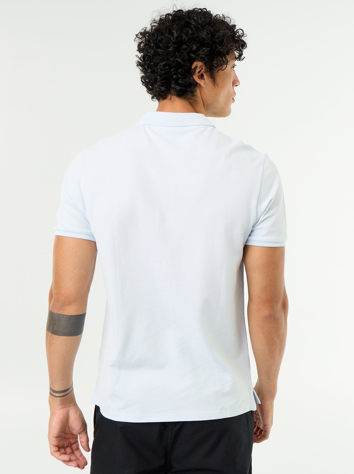 Polo en piqué de coton - Bleu (BQG86_27)