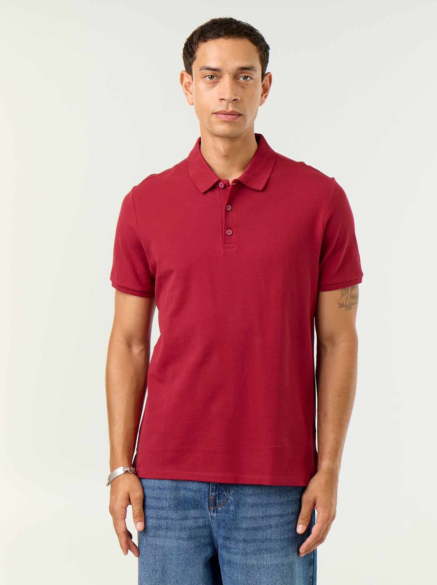 Polo en piqué de coton - Rouge