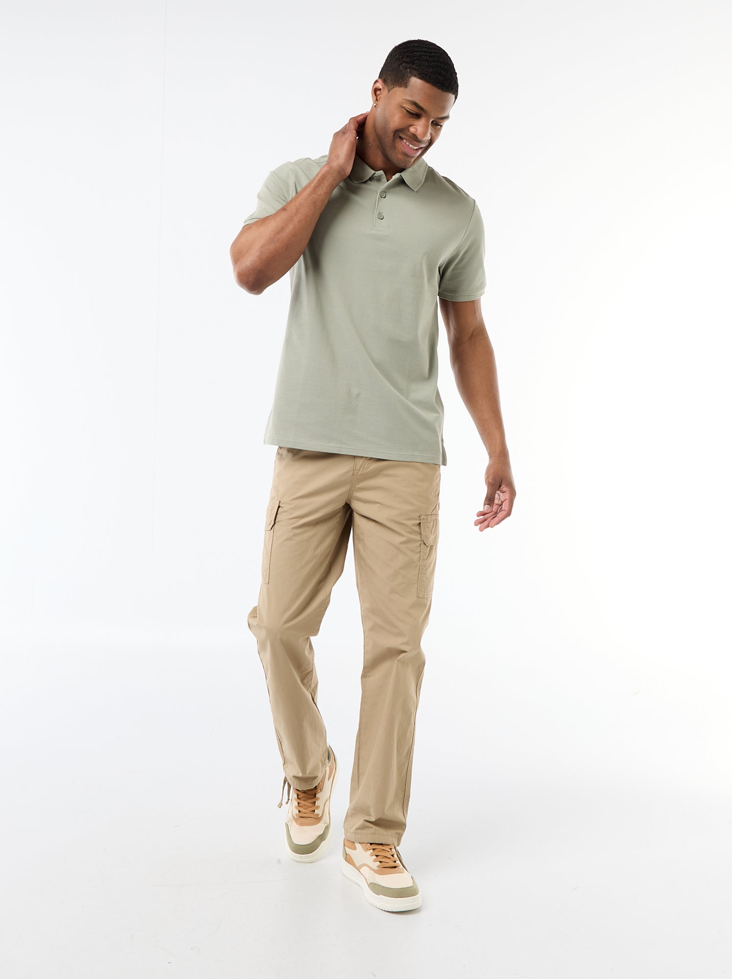 Polo en piqué de coton - Vert (BQG86_19)