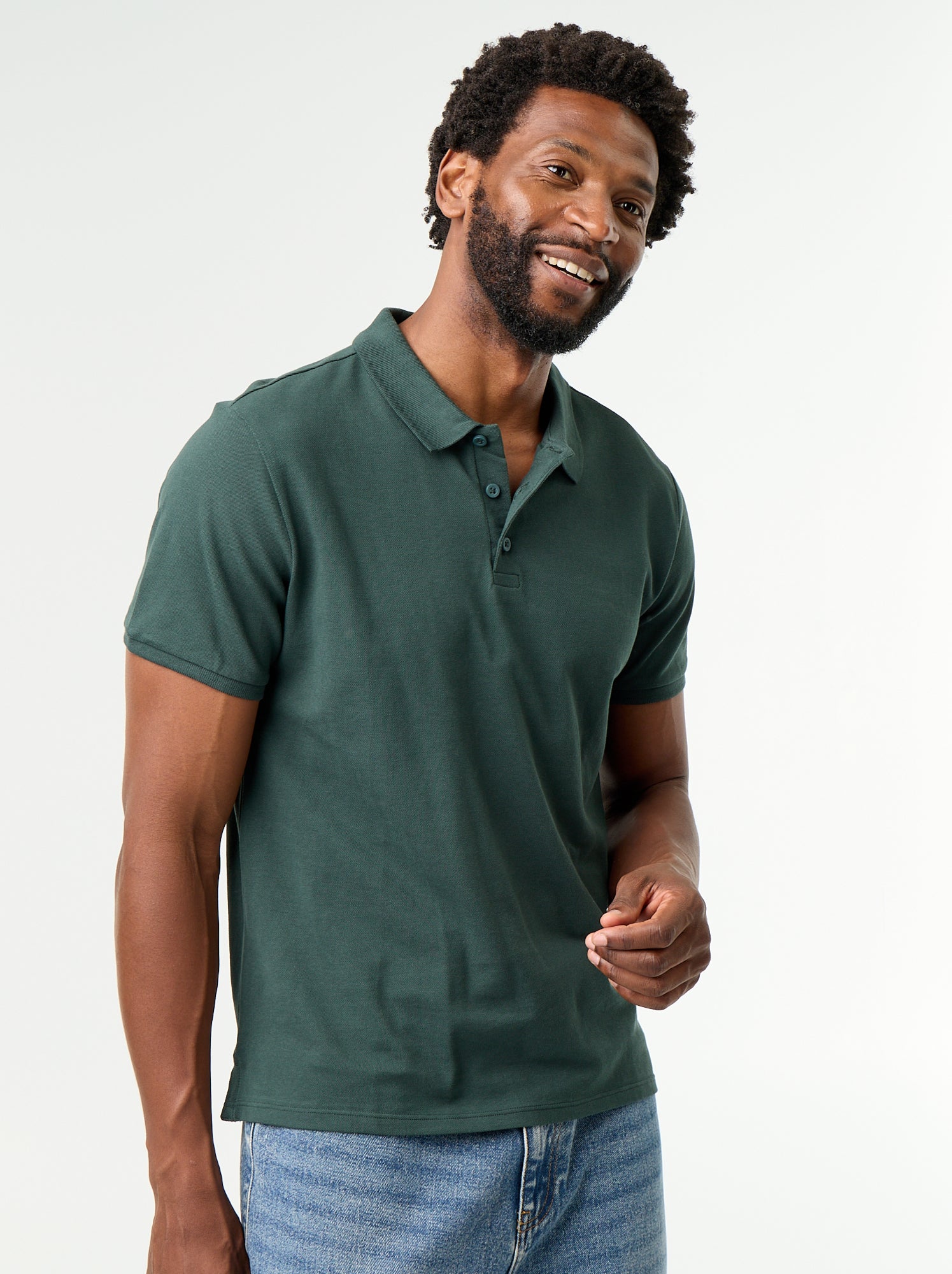 Polo en piqué de coton - Vert (BQG86_25)
