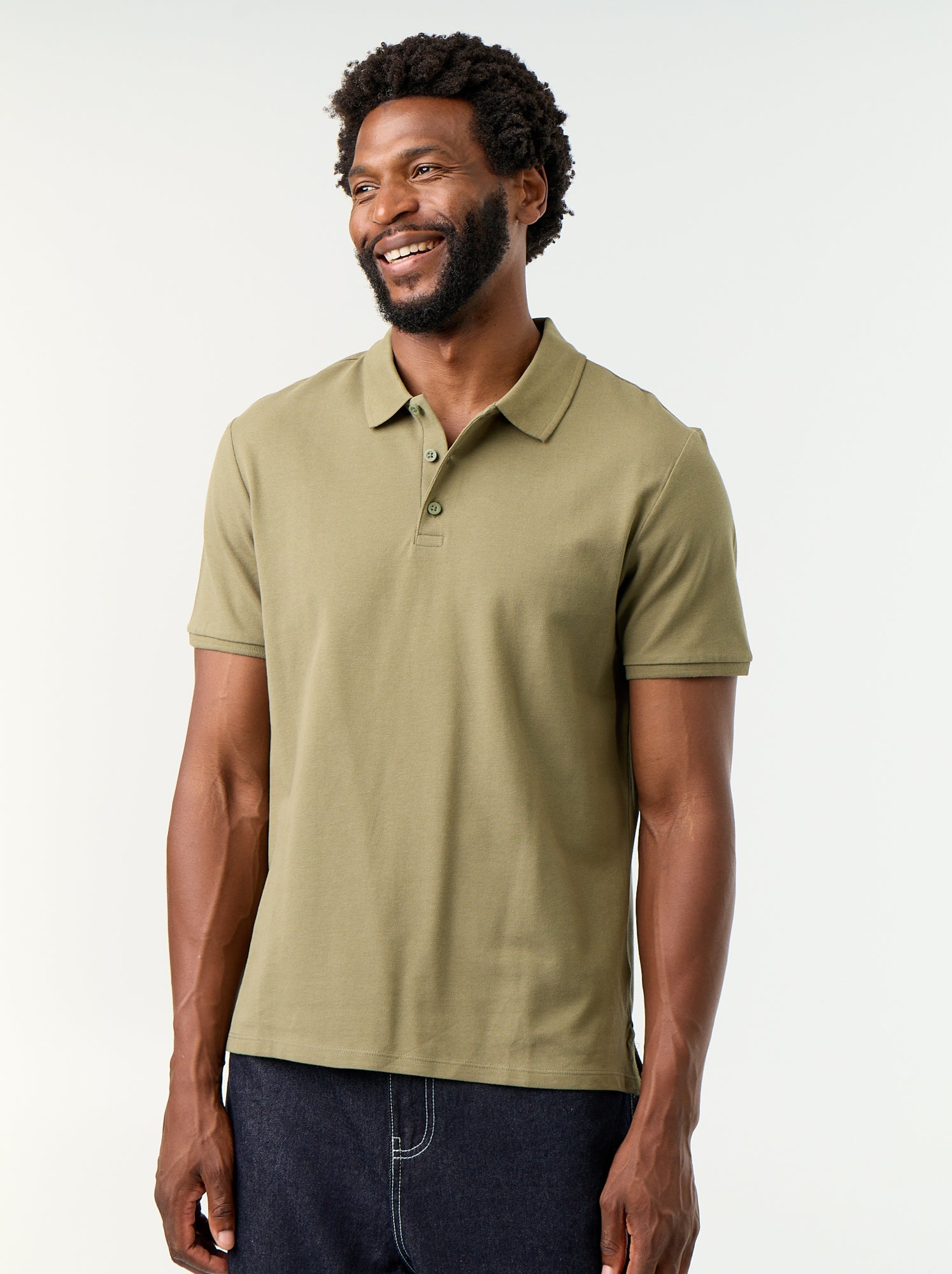 Polo en piqué de coton - Vert (BQG86_28)