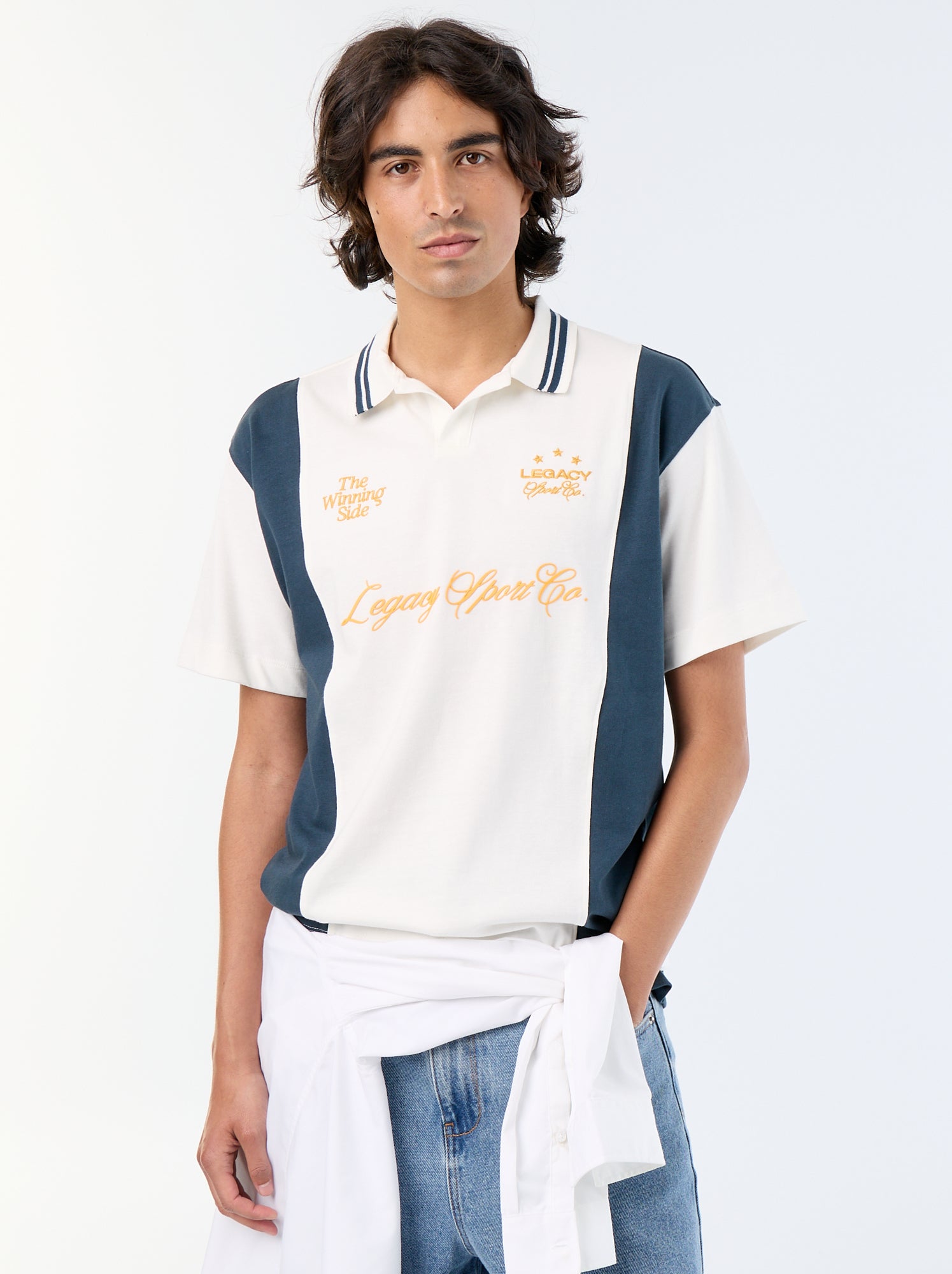 Polo homme en coton à manches courtes - Blanc