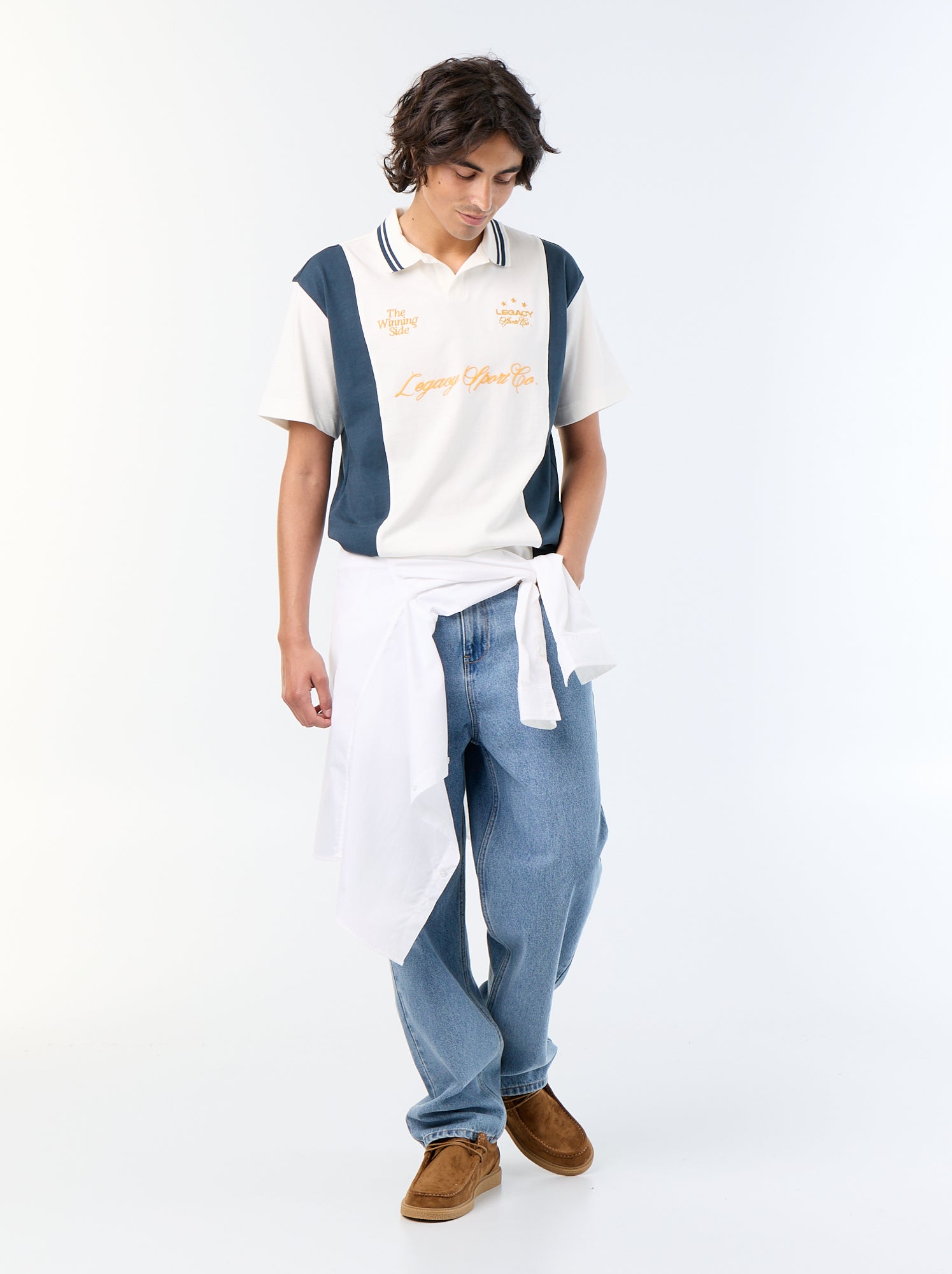 Polo homme en coton à manches courtes - Blanc