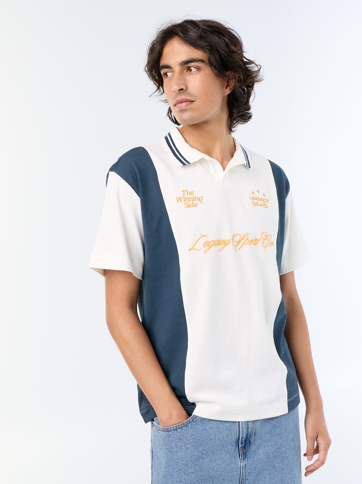 Polo homme en coton à manches courtes - Blanc