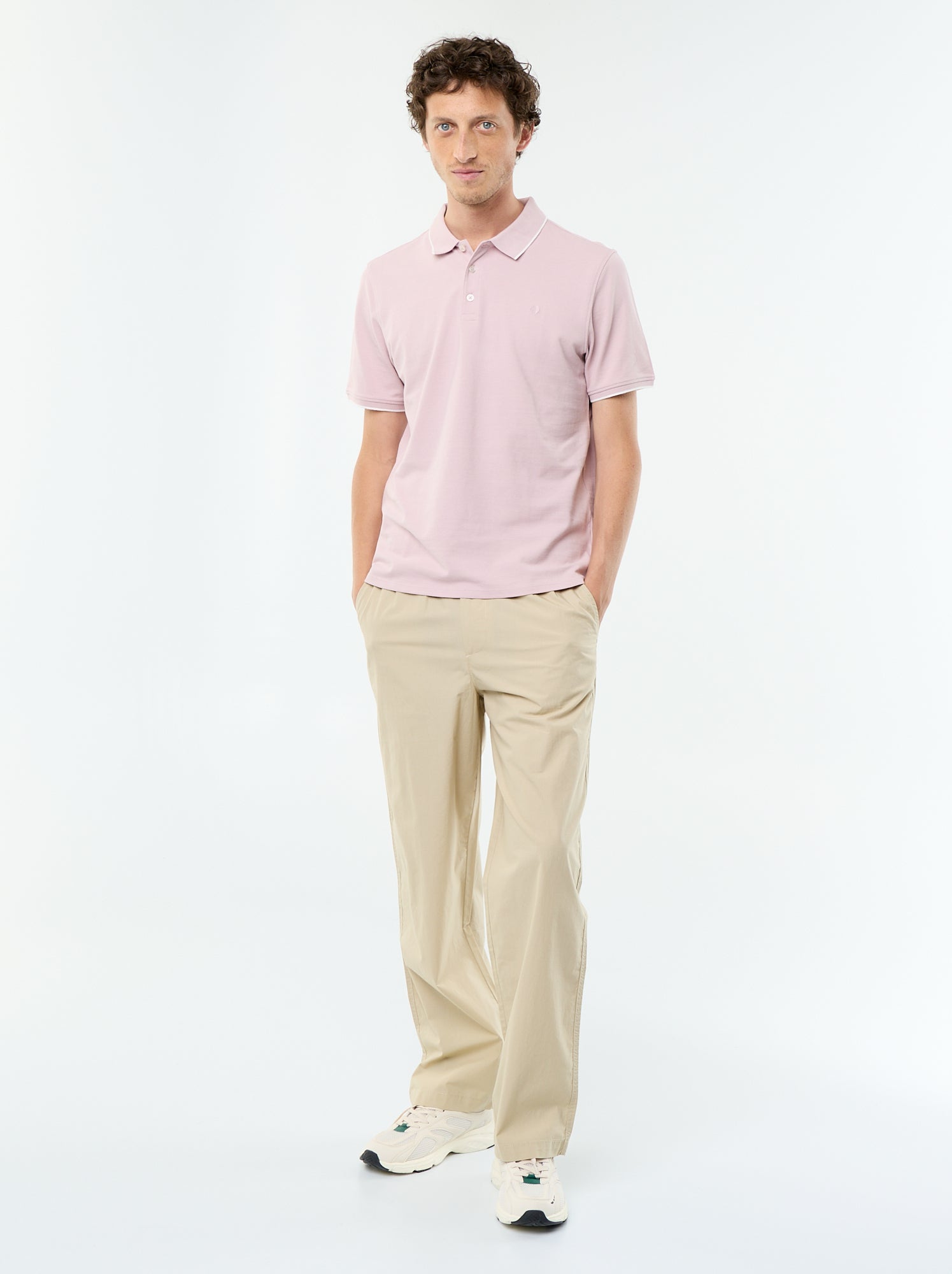 Polo en coton pour homme à manches courtes - Violet