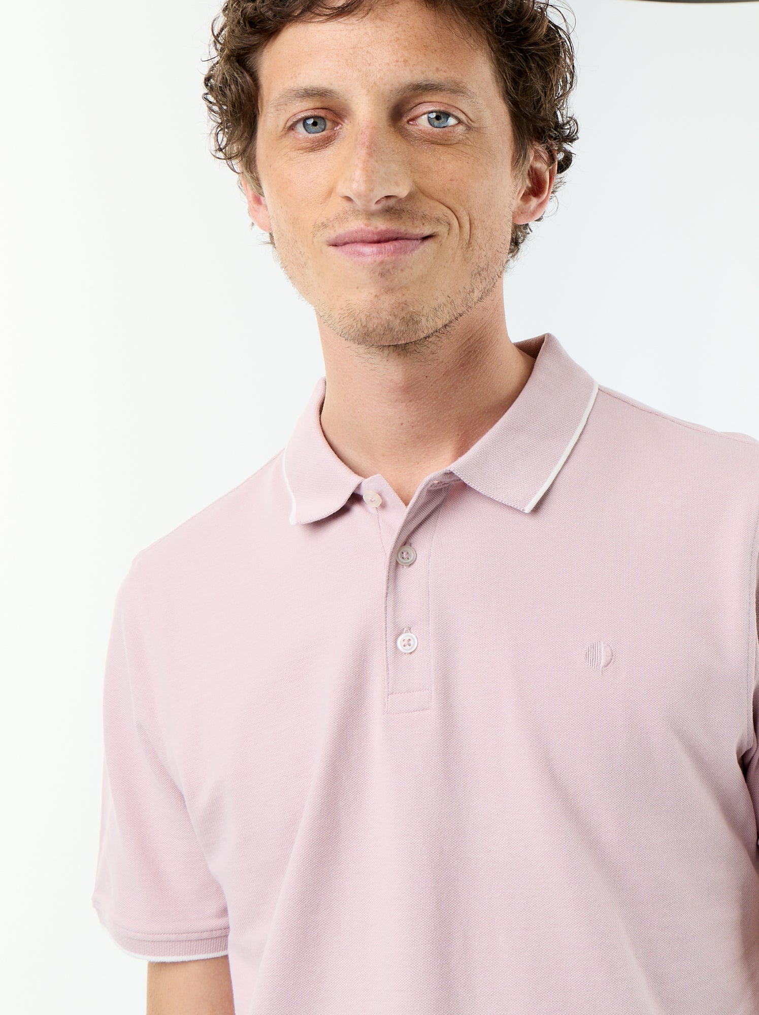 Polo en coton pour homme à manches courtes - Violet