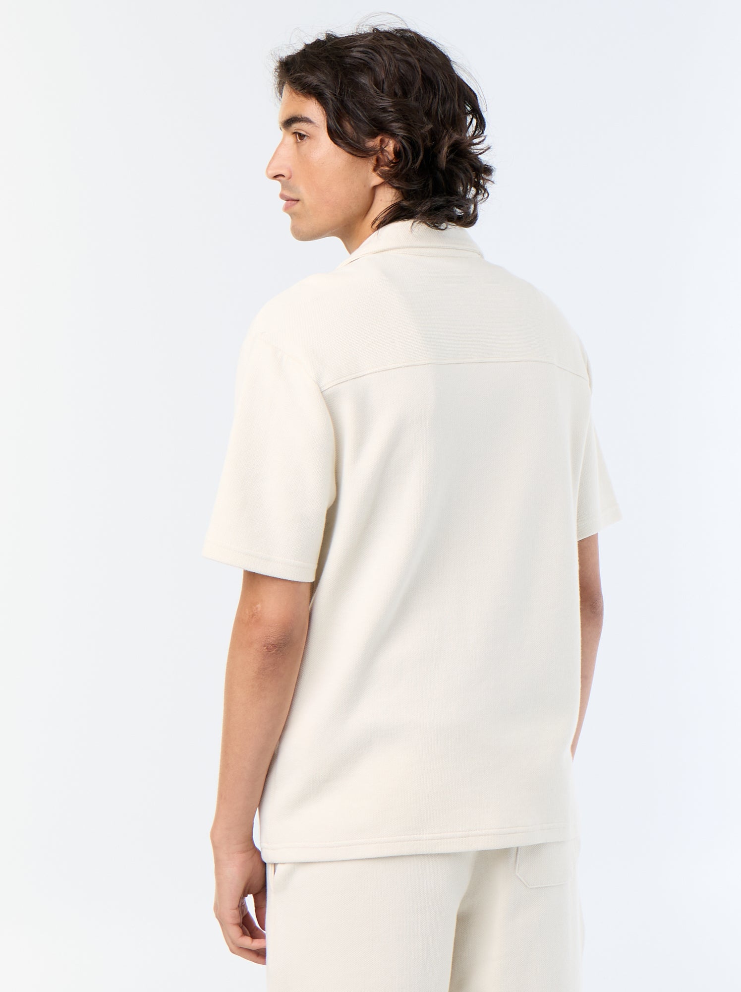 Polo homme en coton uni - Blanc