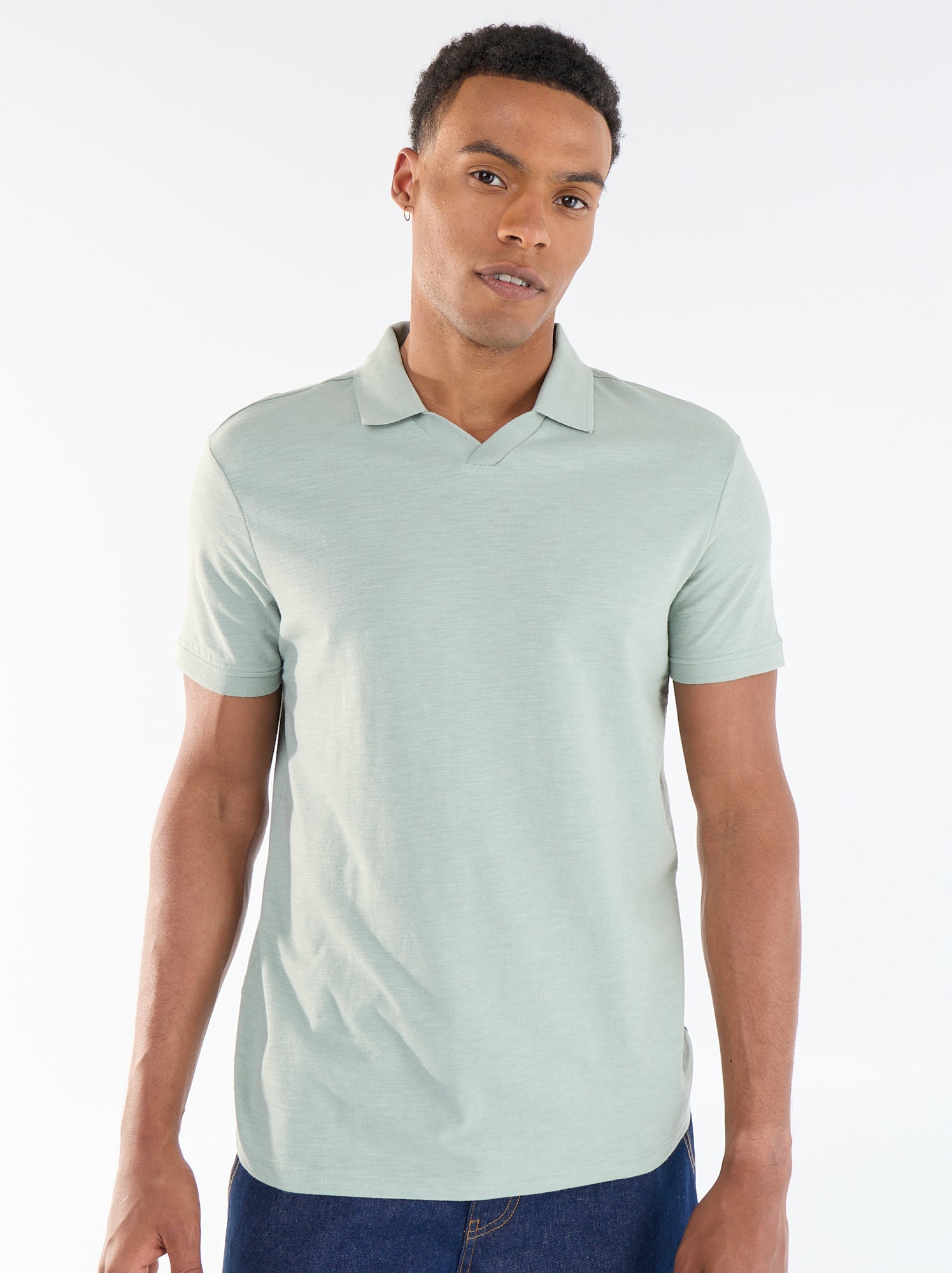 Polo uni à manches courtes pour homme - Vert (FVY18_8)