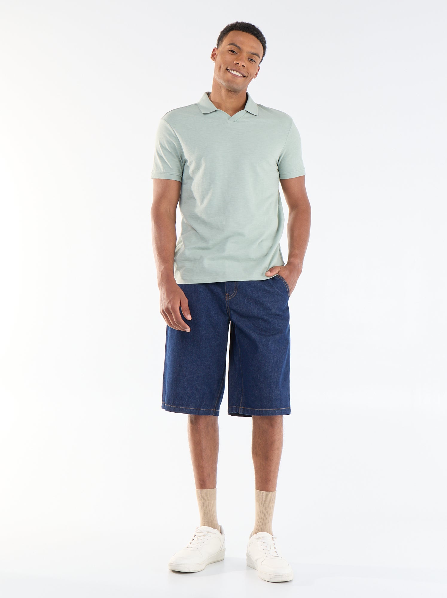 Polo uni à manches courtes pour homme - Vert (FVY18_8)