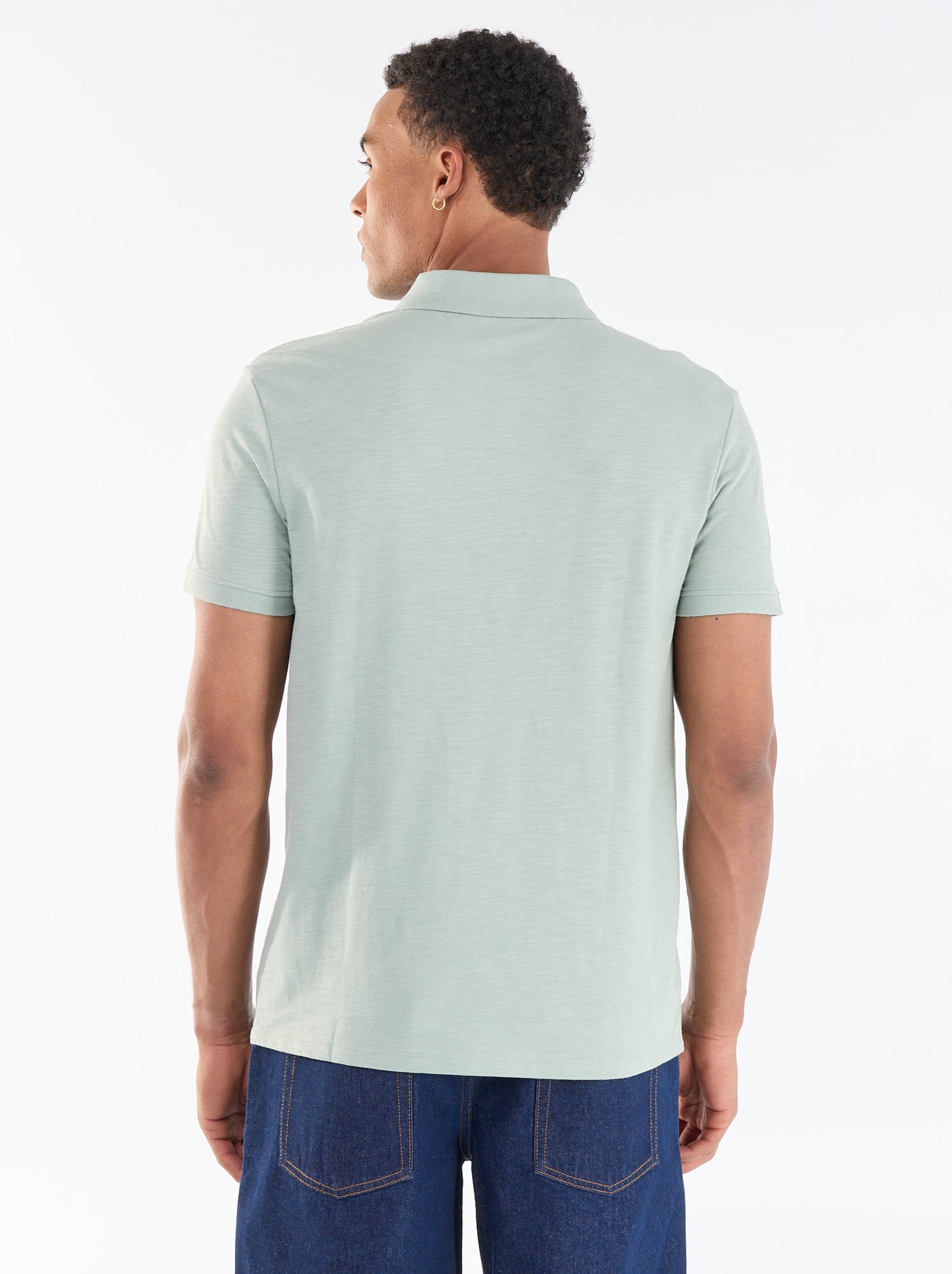 Polo uni à manches courtes pour homme - Vert (FVY18_8)