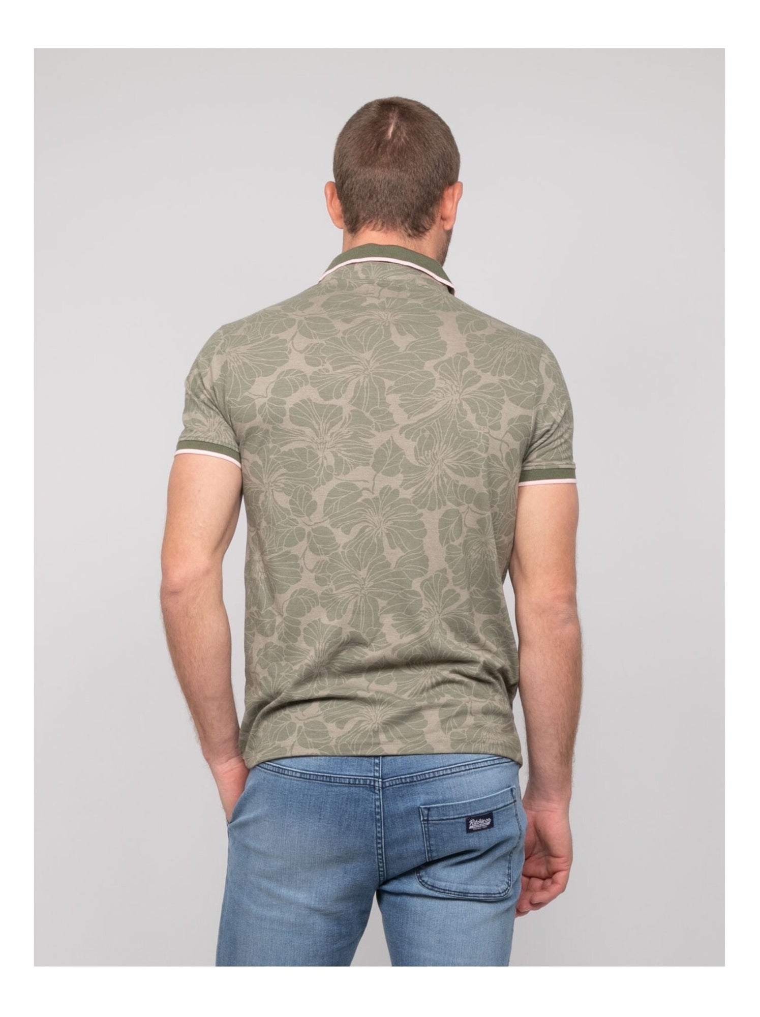Polo manches courtes coton motifs PAILLOTE - Kaki