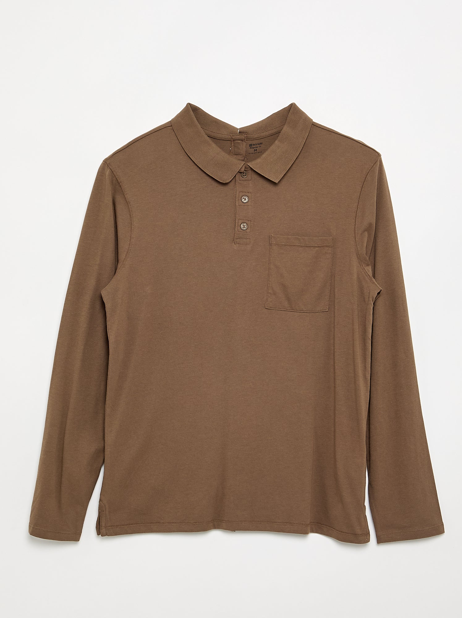 Polo manches longues - collection facile à enfiler - Marron