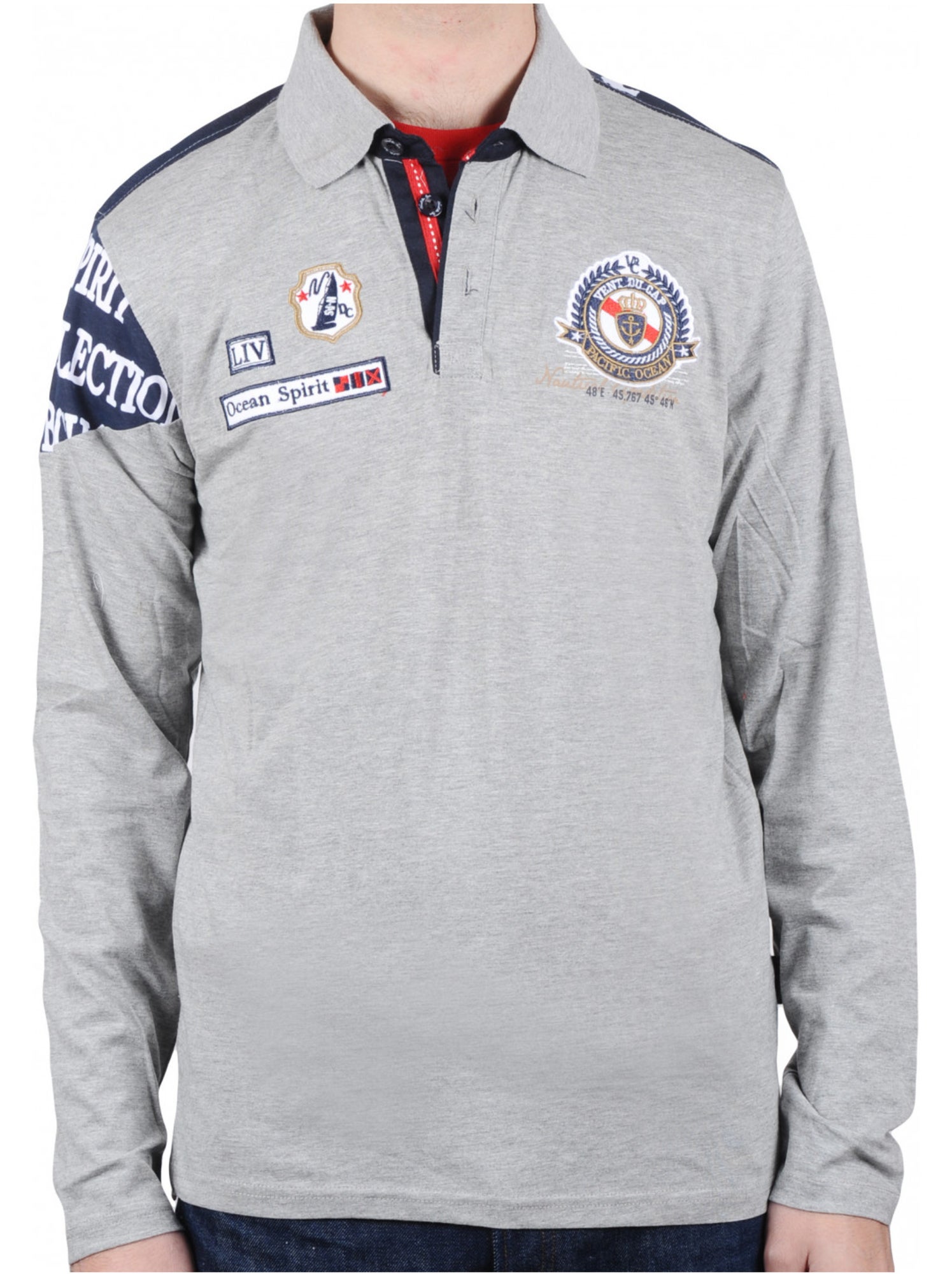 Polo manches longues garçon ECALANK - VENT DU CAP - Gris