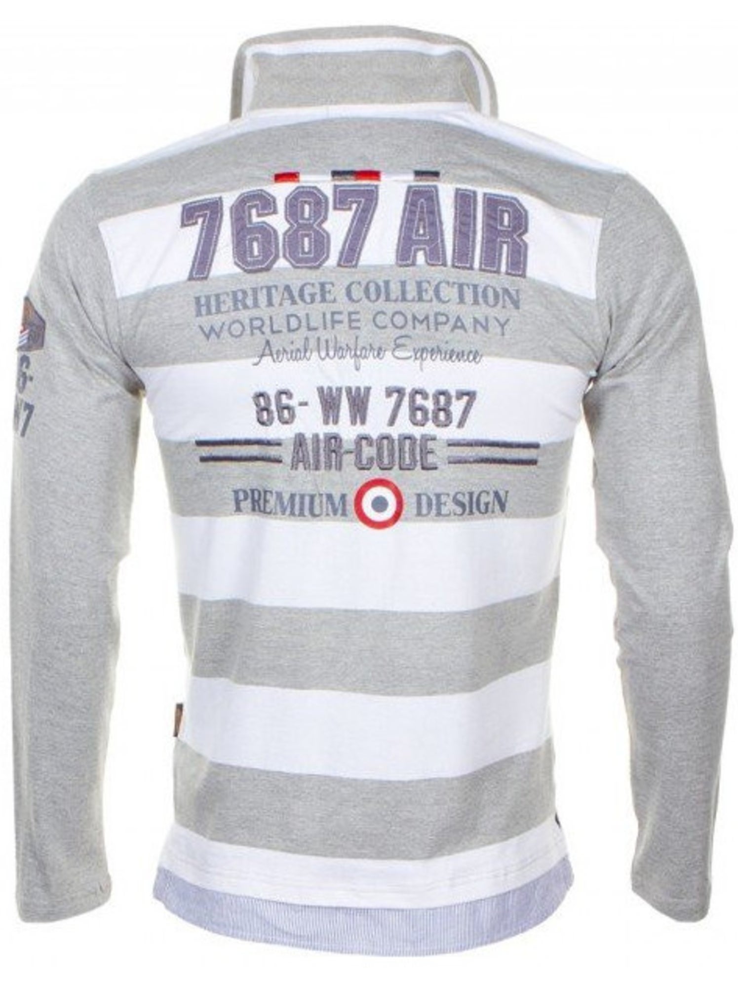 Polo manches longues garçon ECHAGOR - HARRY KAYN - Gris Blanc