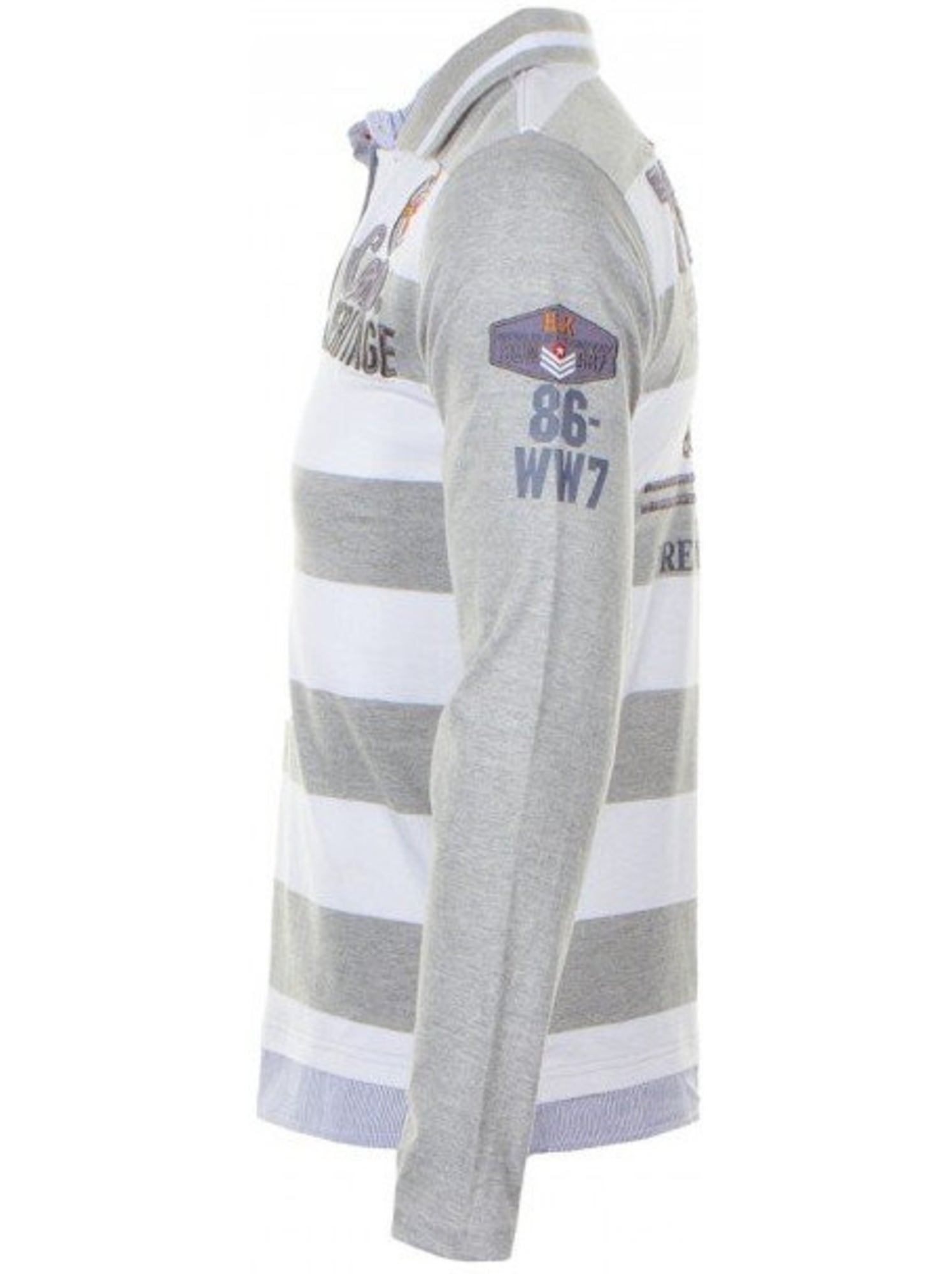 Polo manches longues garçon ECHAGOR - HARRY KAYN - Gris Blanc