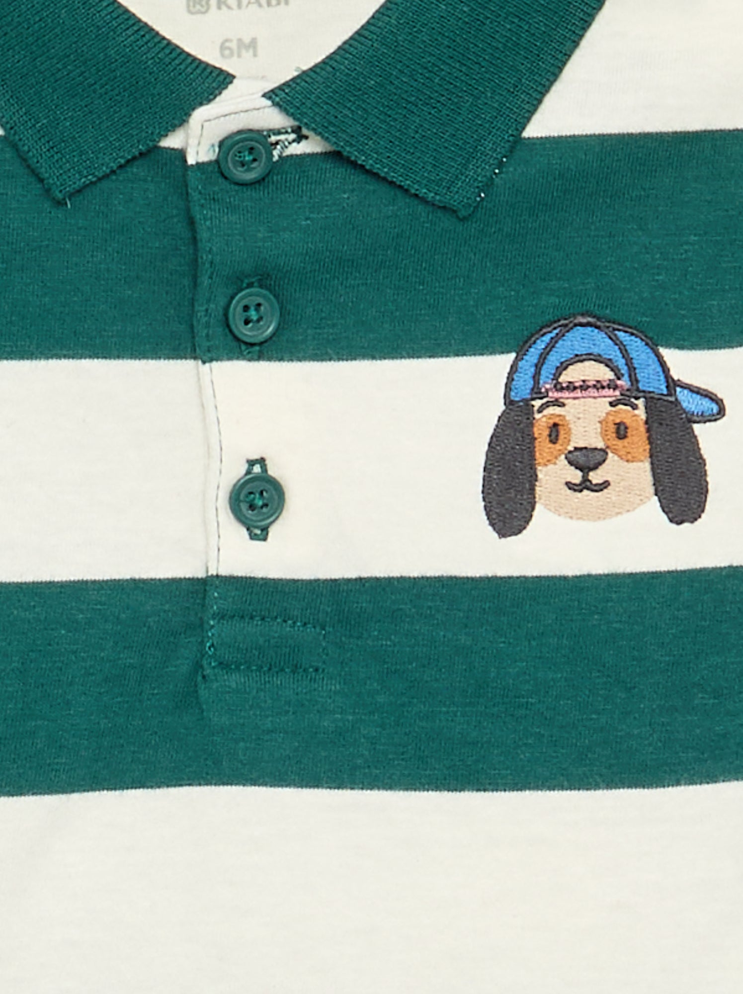 Polo rayé en jersey de coton - Vert