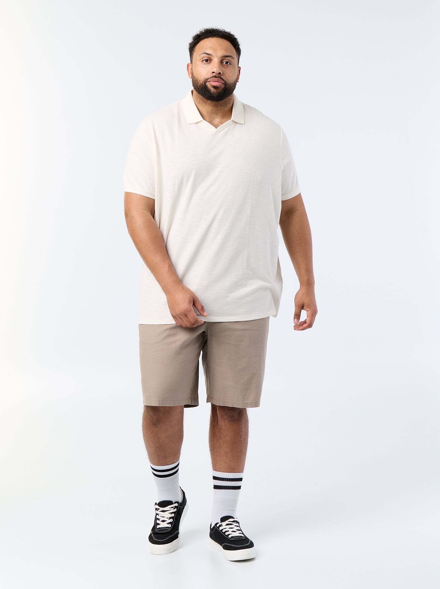 Polo uni à manches courtes - Blanc