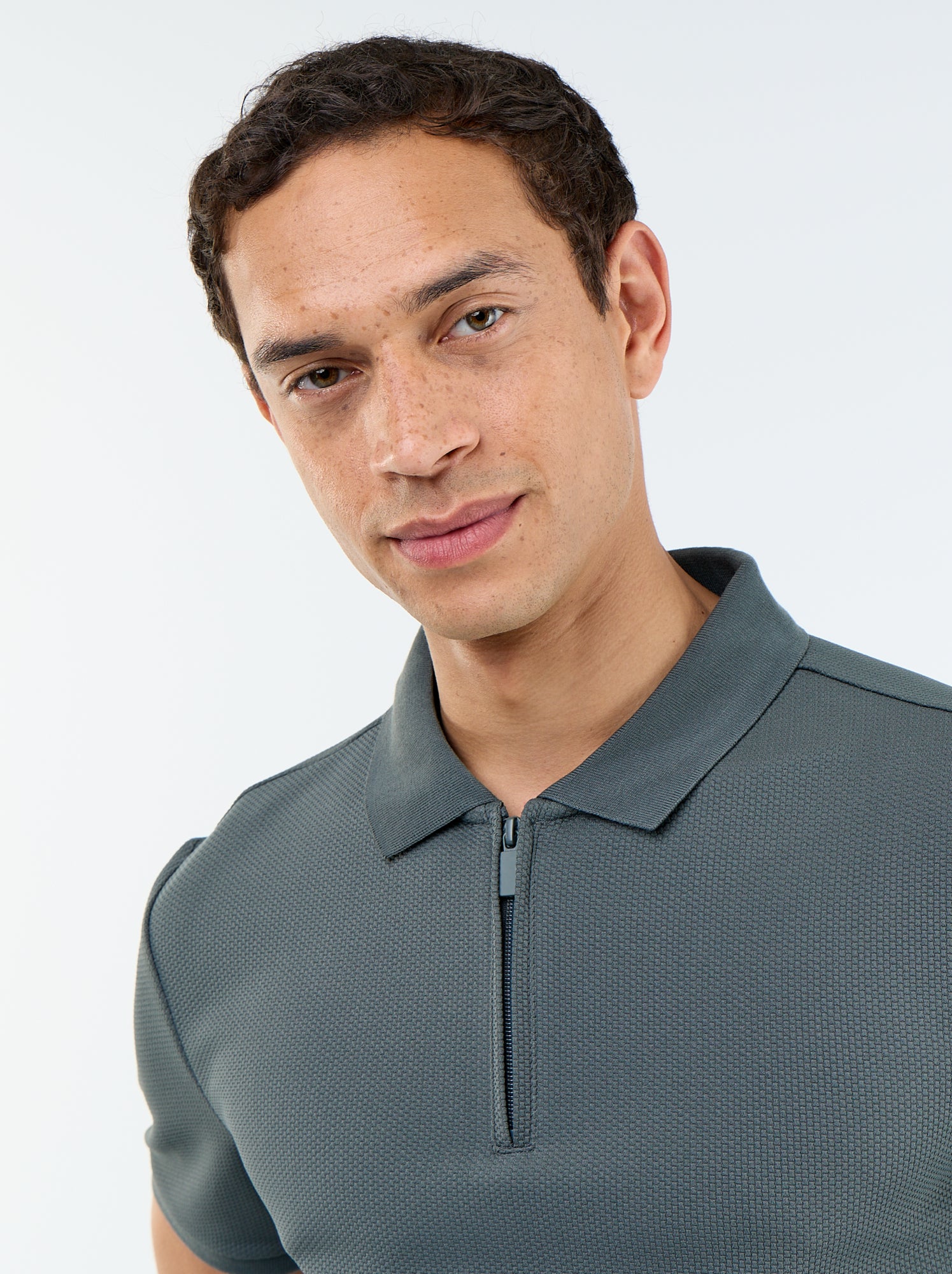 Polo uni à manches courtes pour homme - Vert
