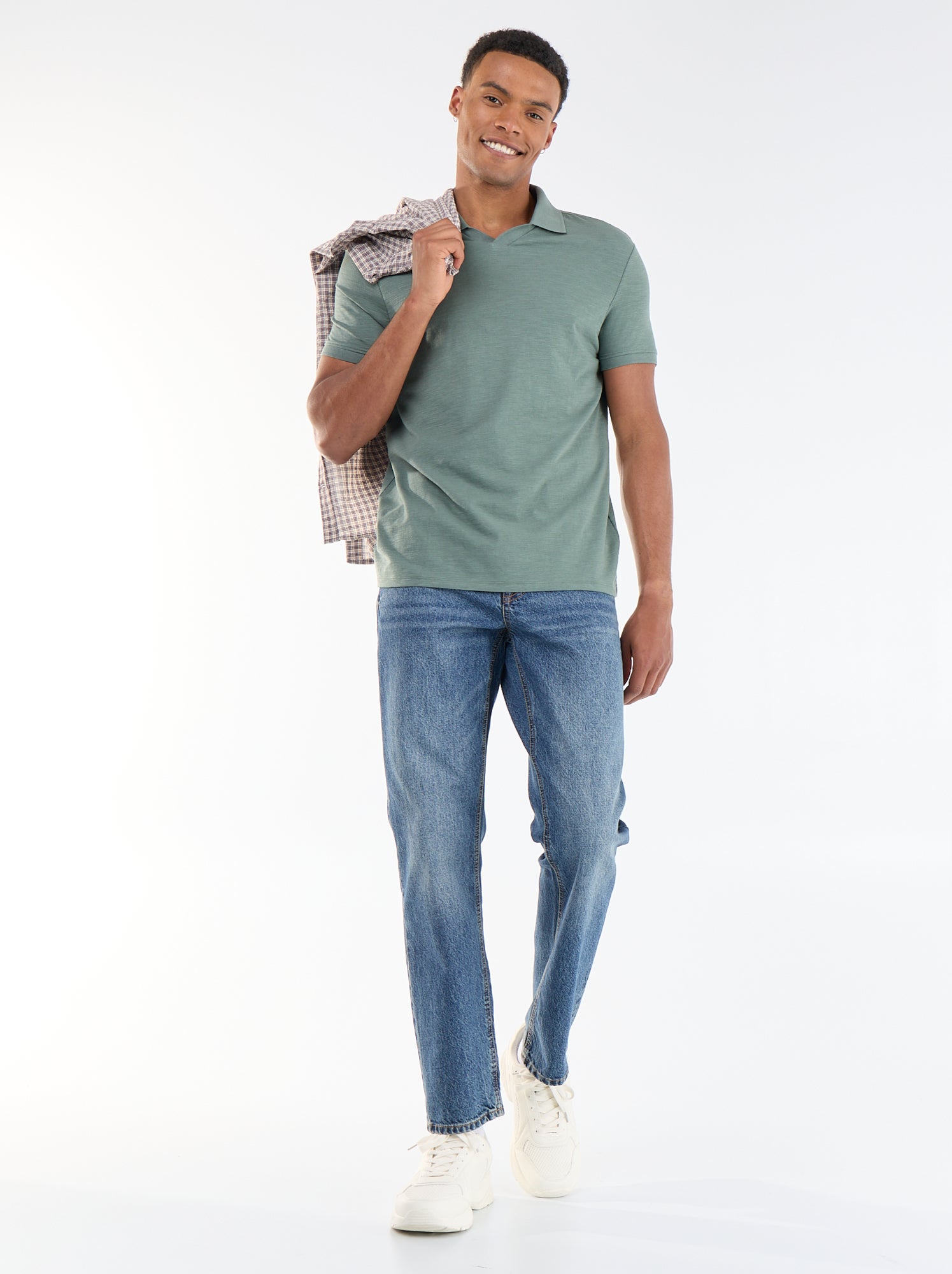 Polo uni à manches courtes pour homme - Vert (FVY18_3)
