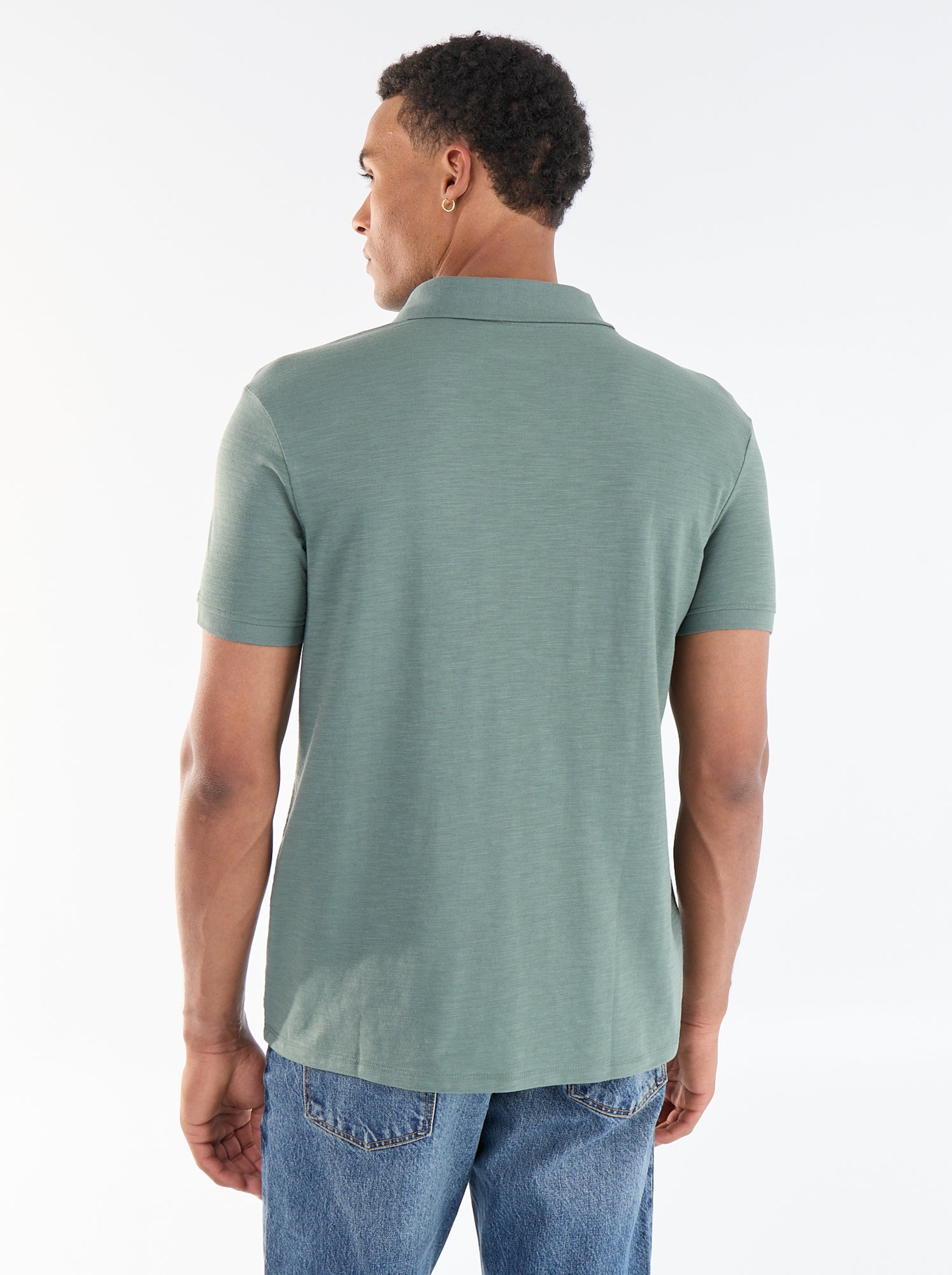 Polo uni à manches courtes pour homme - Vert (FVY18_3)