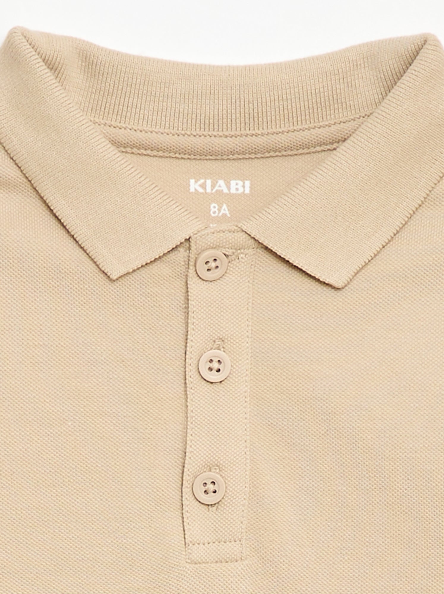 Polo uni en maille piquée - Beige