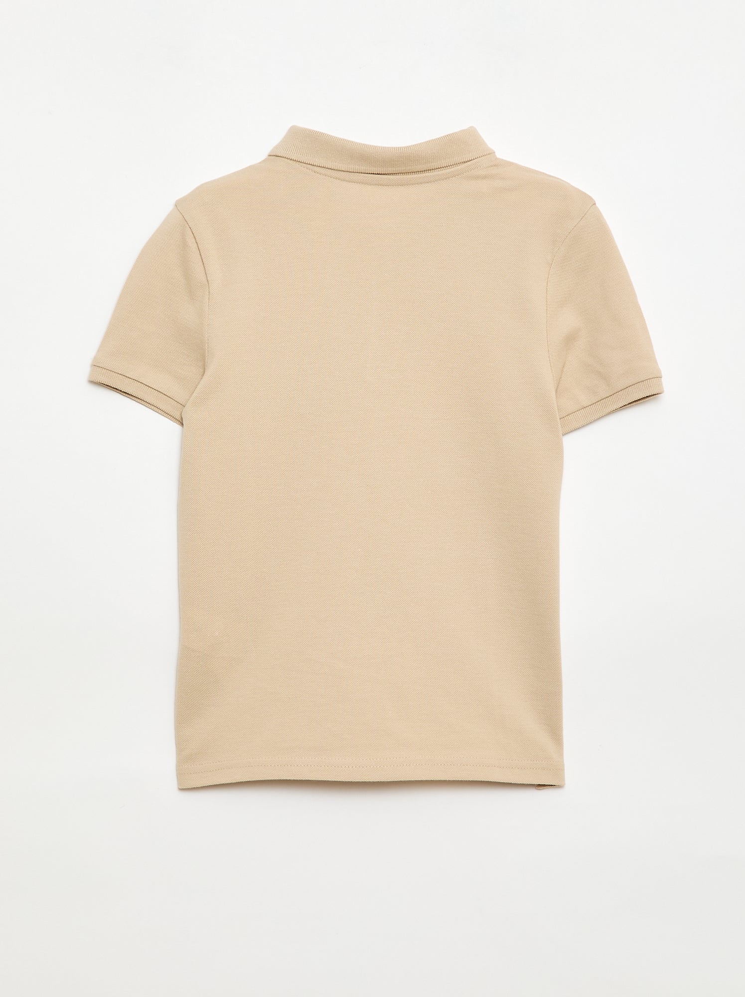Polo uni en maille piquée - Beige
