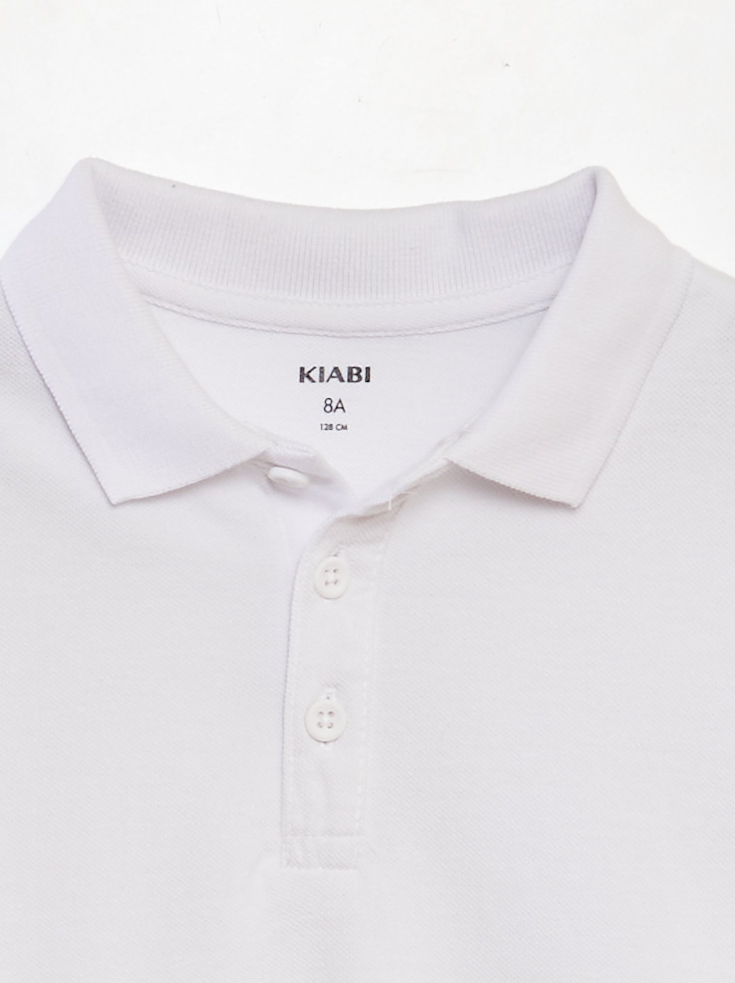 Polo uni en maille piquée - Blanc