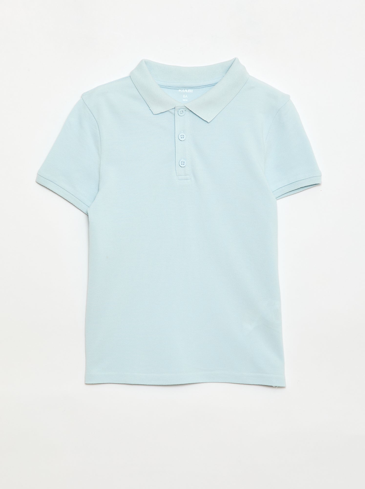 Polo uni en maille piquée - Bleu (CRF69_21)