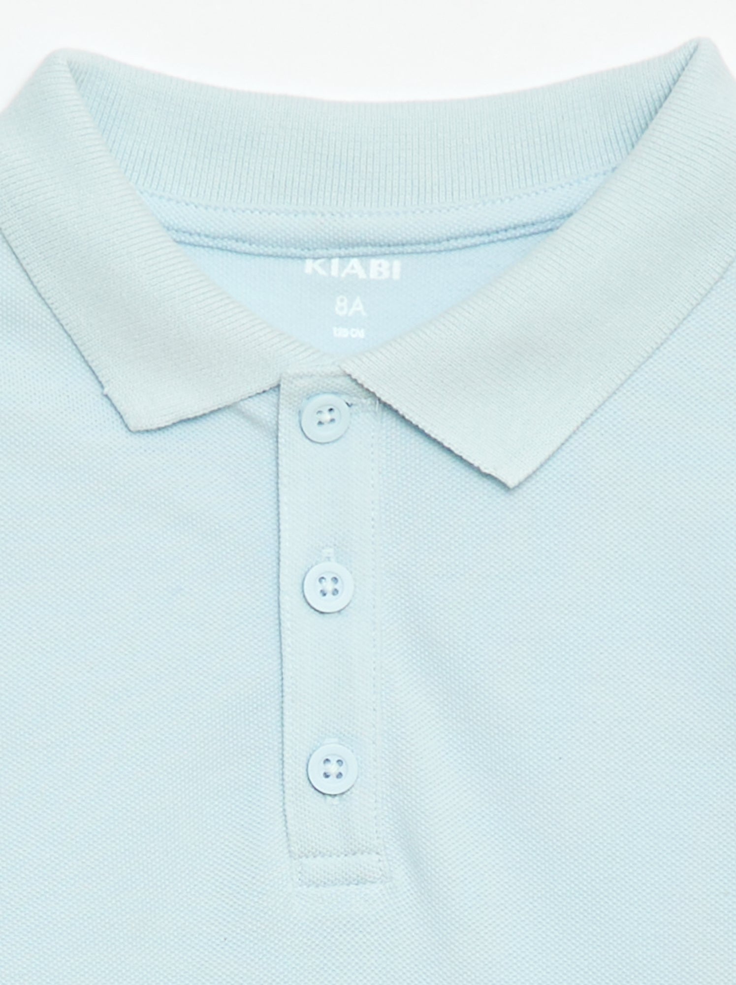 Polo uni en maille piquée - Bleu (CRF69_21)