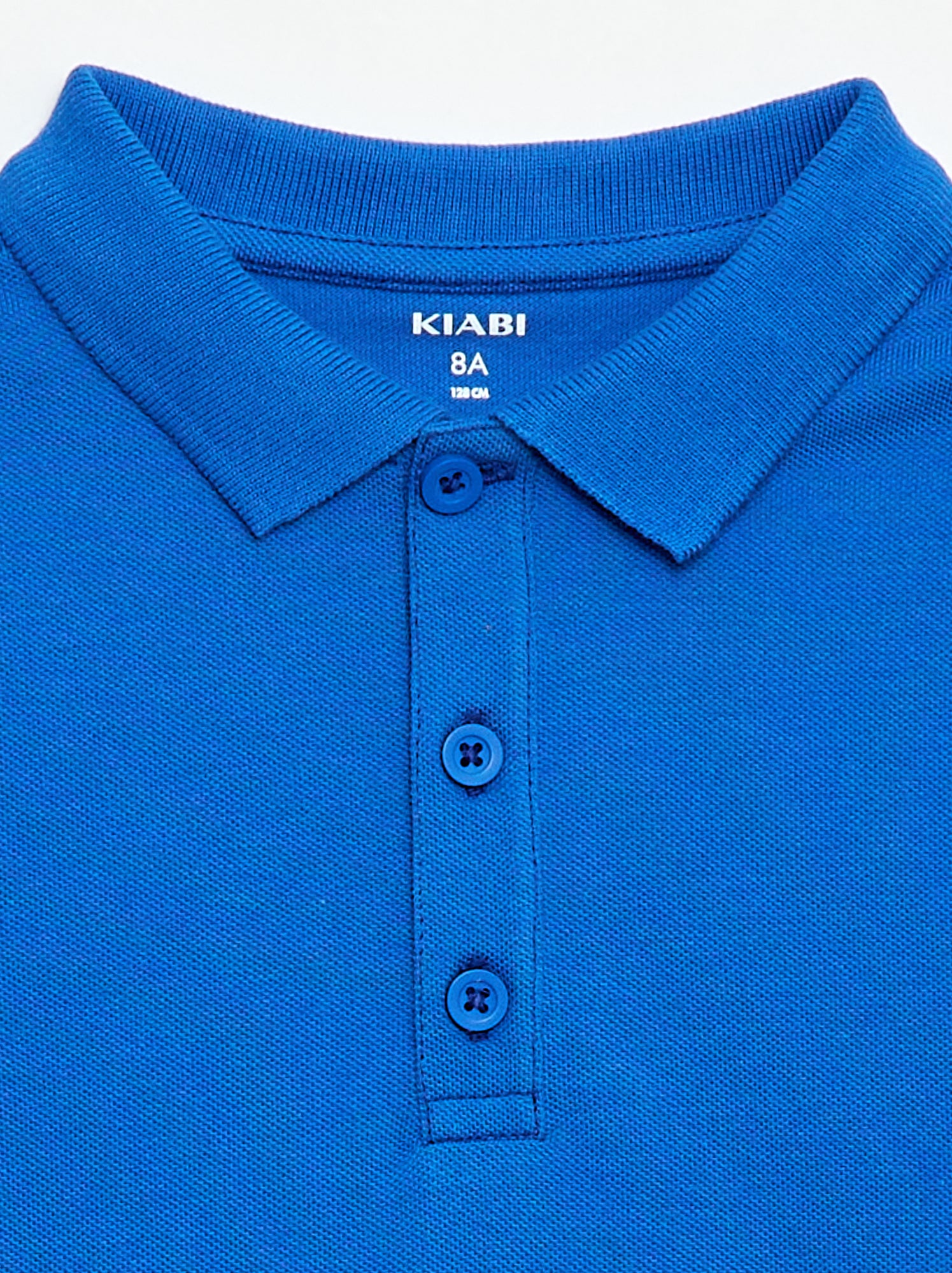 Polo uni en maille piquée - Bleu (CRF69_29)