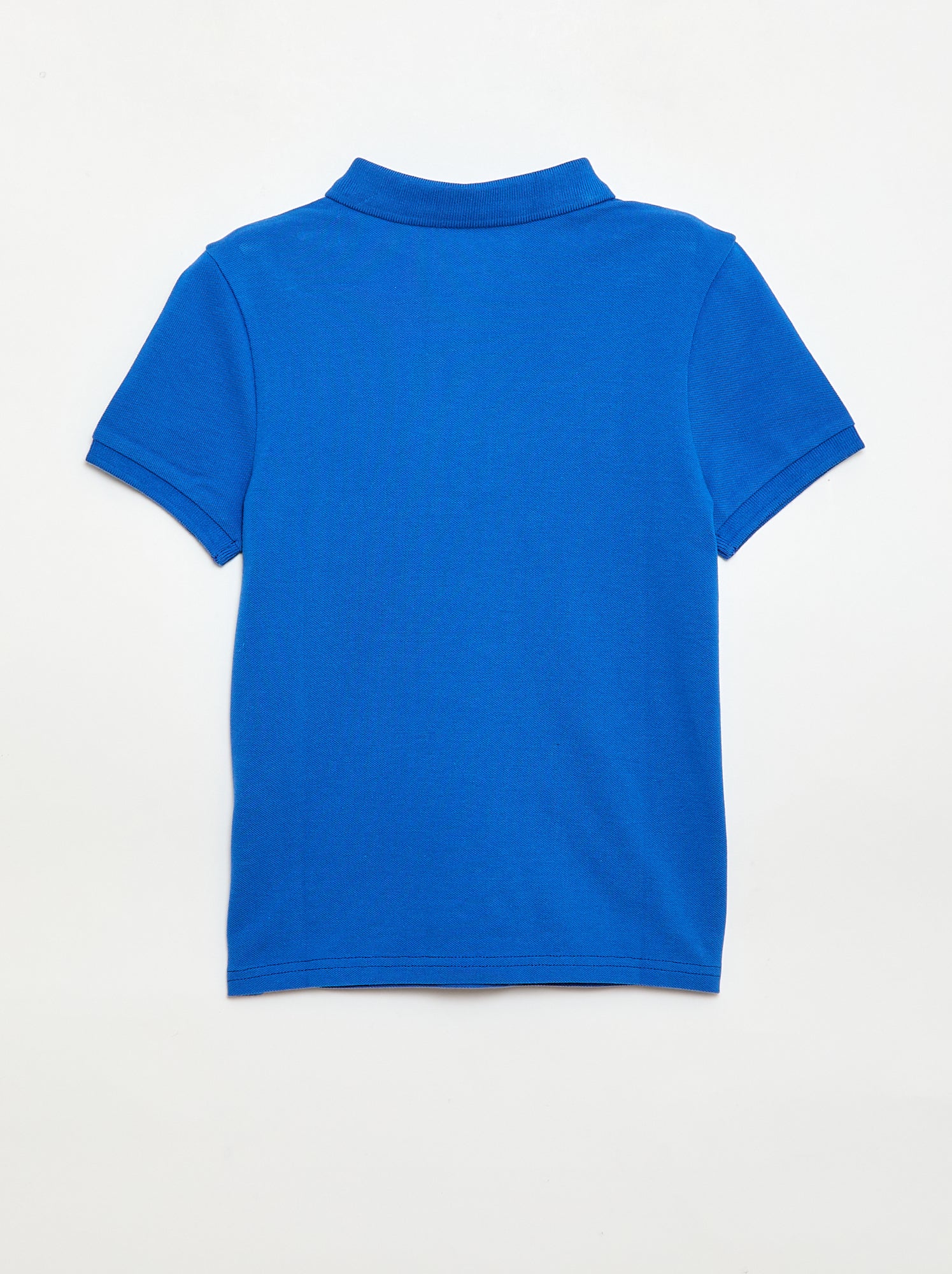 Polo uni en maille piquée - Bleu (CRF69_29)