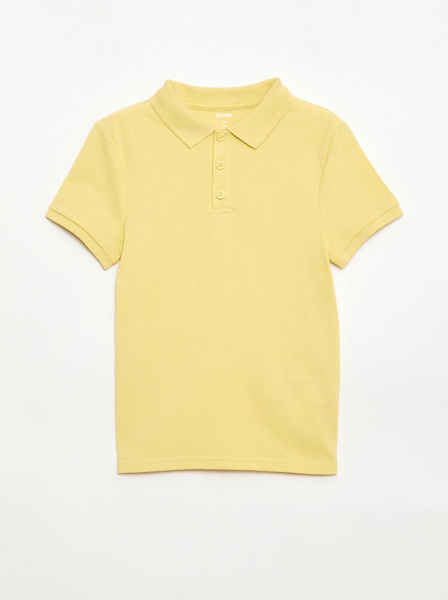 Polo uni en maille piquée - Jaune