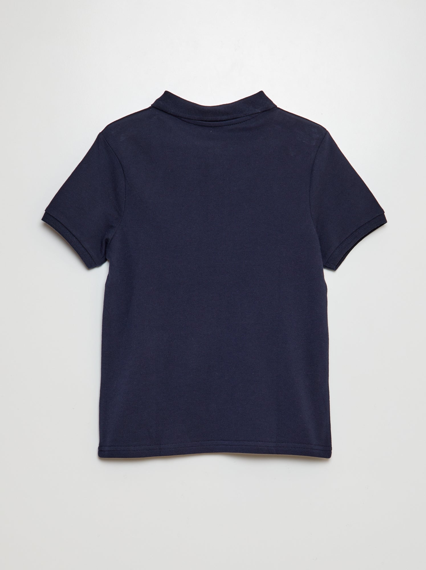 Polo uni en maille piquée - Marine