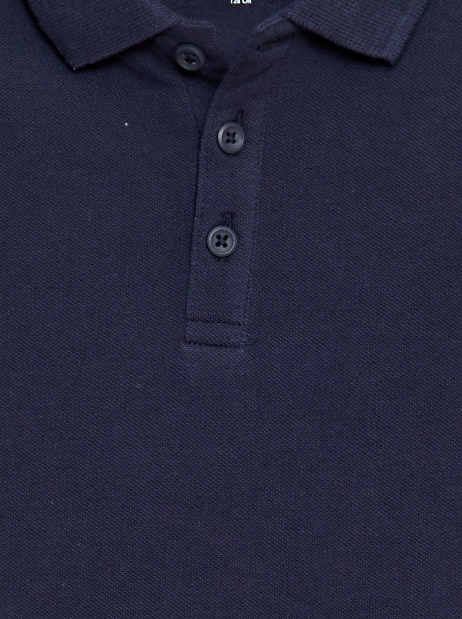 Polo uni en maille piquée - Marine