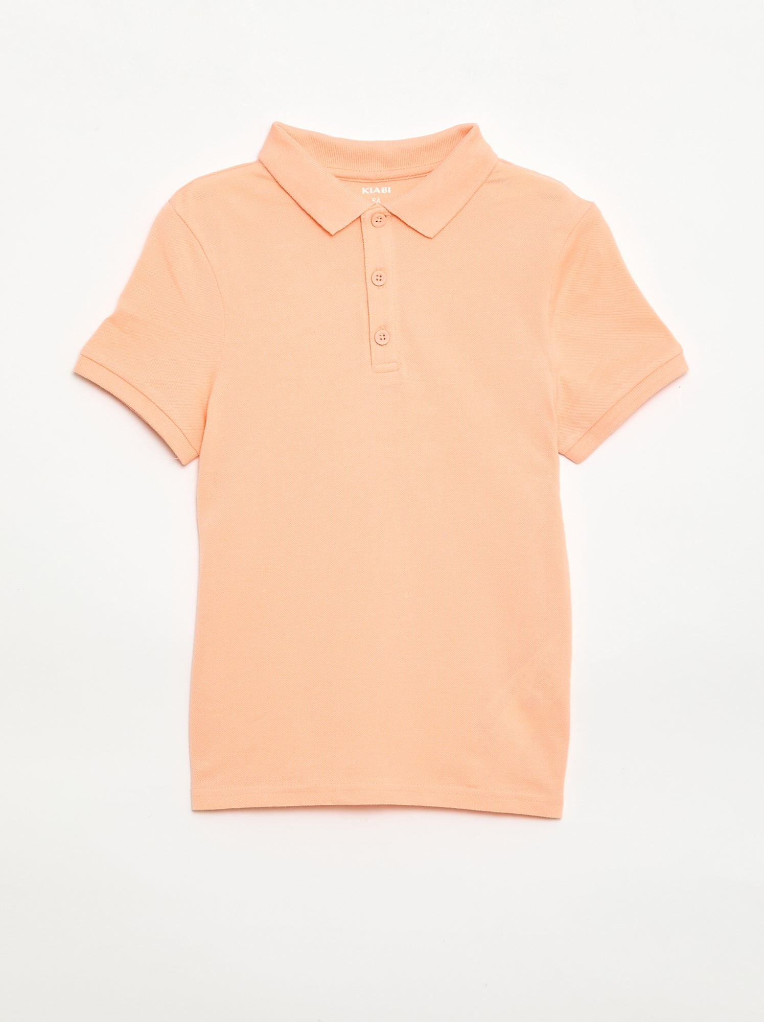 Polo uni en maille piquée - Pêche