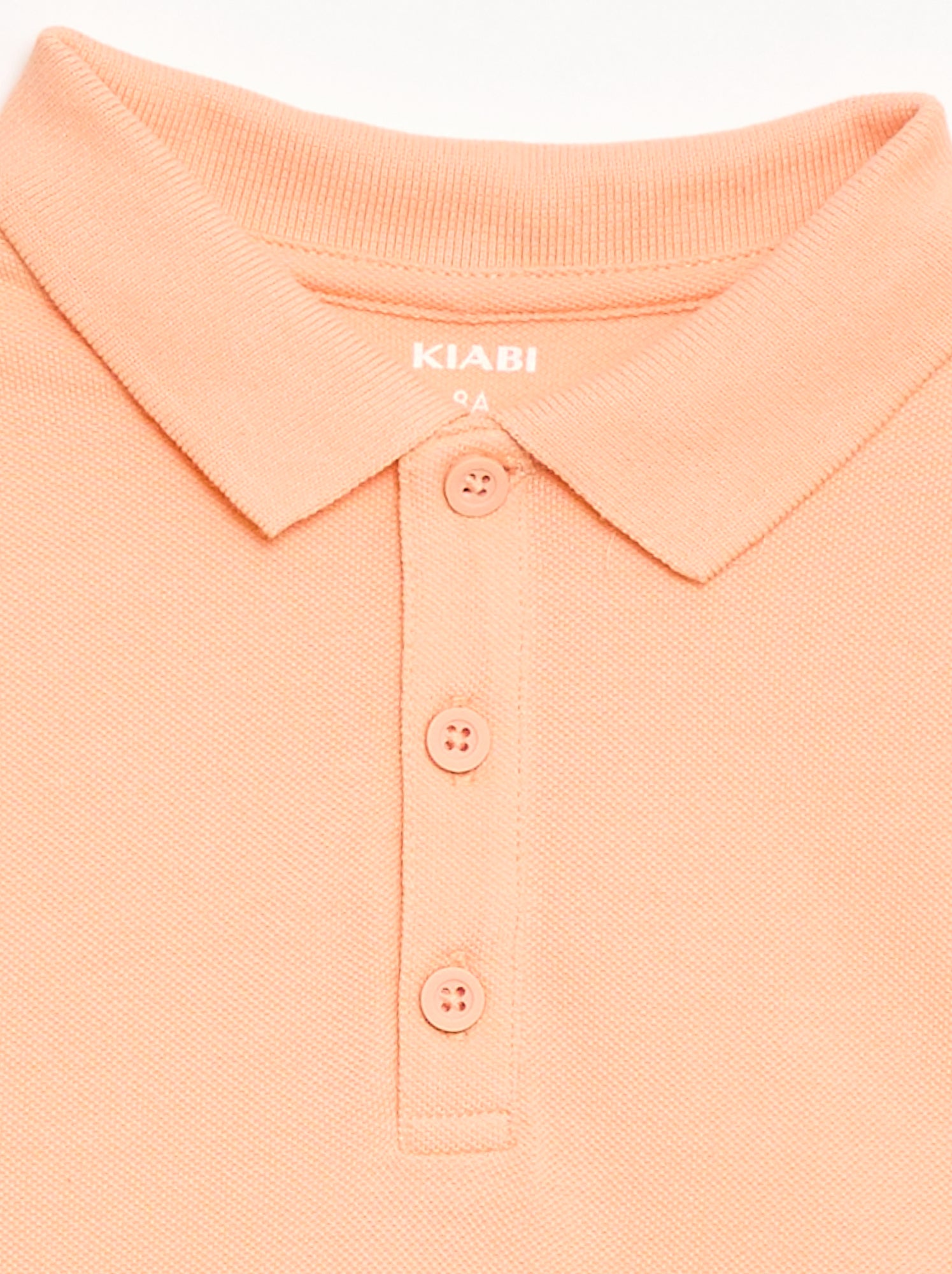 Polo uni en maille piquée - Pêche