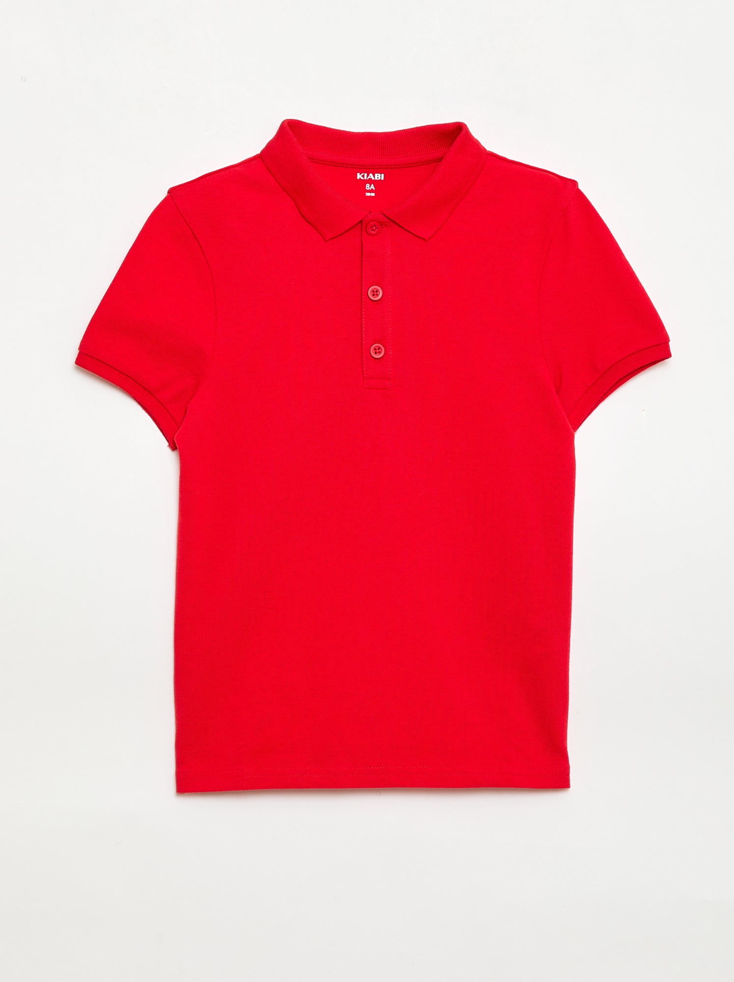 Polo uni en maille piquée - Rouge