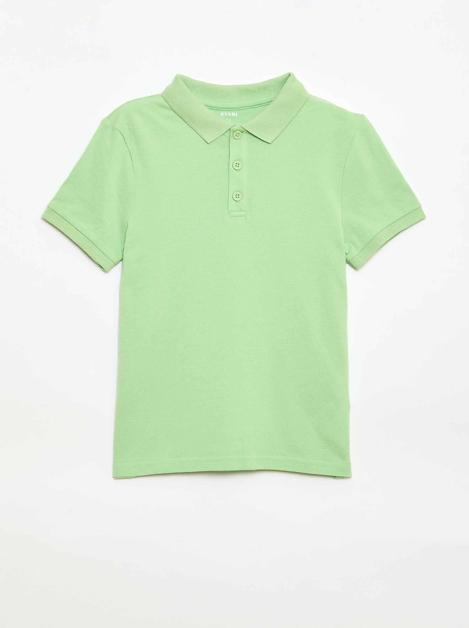 Polo uni en maille piquée - Vert