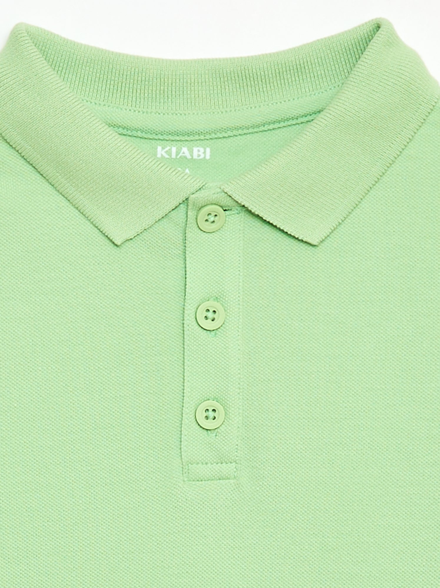 Polo uni en maille piquée - Vert