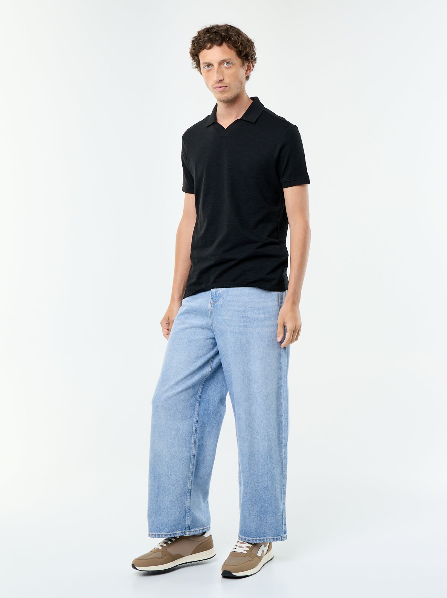 Polo uni à manches courtes pour homme - Noir (FVY18_2)