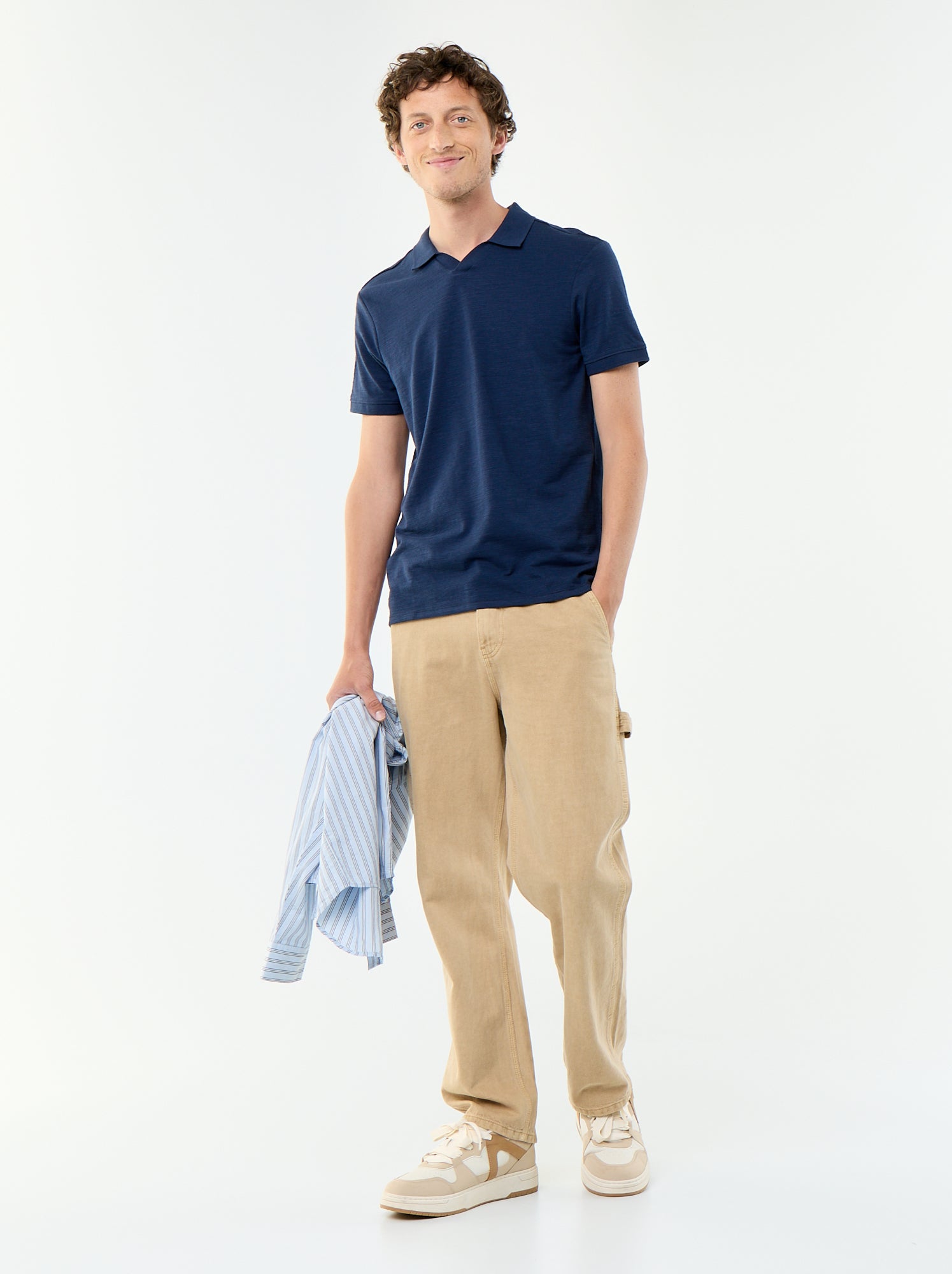 Polo uni à manches courtes pour homme - Noir (FVY18_7)